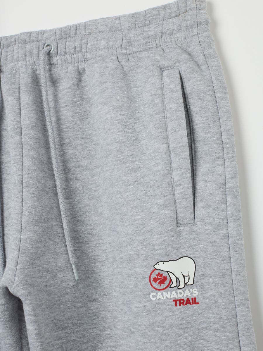 Grey jogger trousers in cotton blend_5