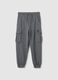 Boys' black regular fit pure cotton joggers_0
