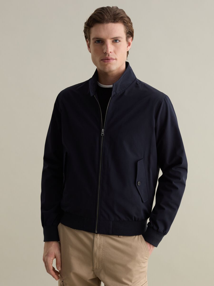 Full-zip bomber jacket with high neck_0