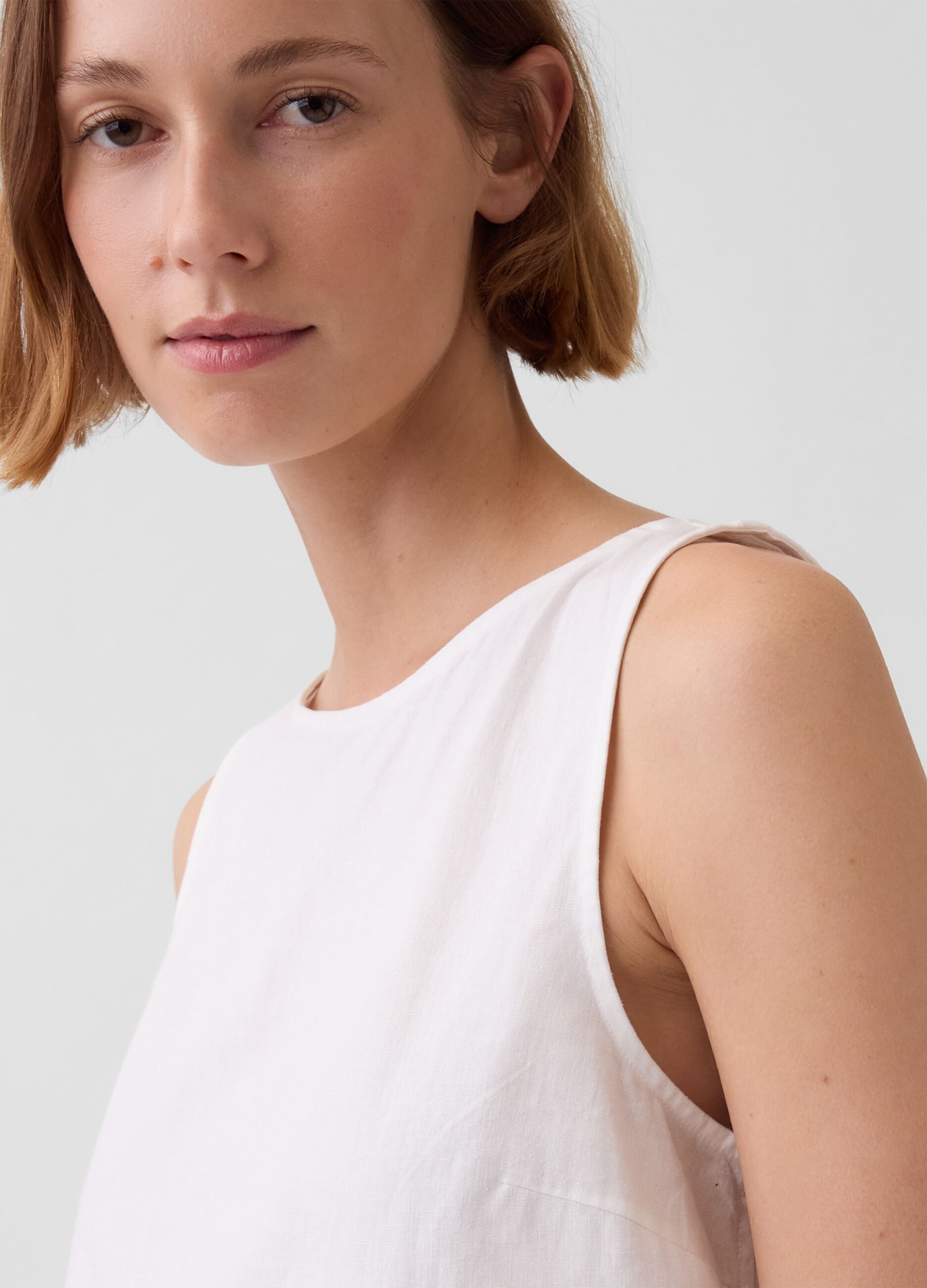 Linen-blend tank top