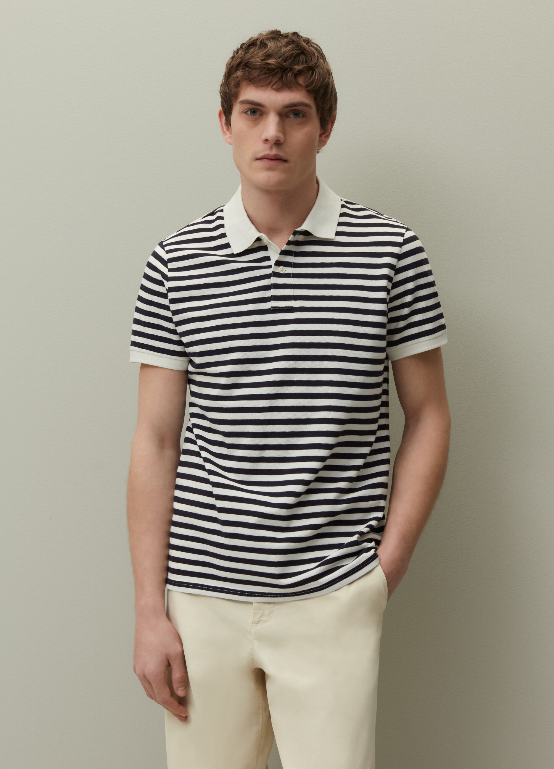 Polo in piquet a righe_1