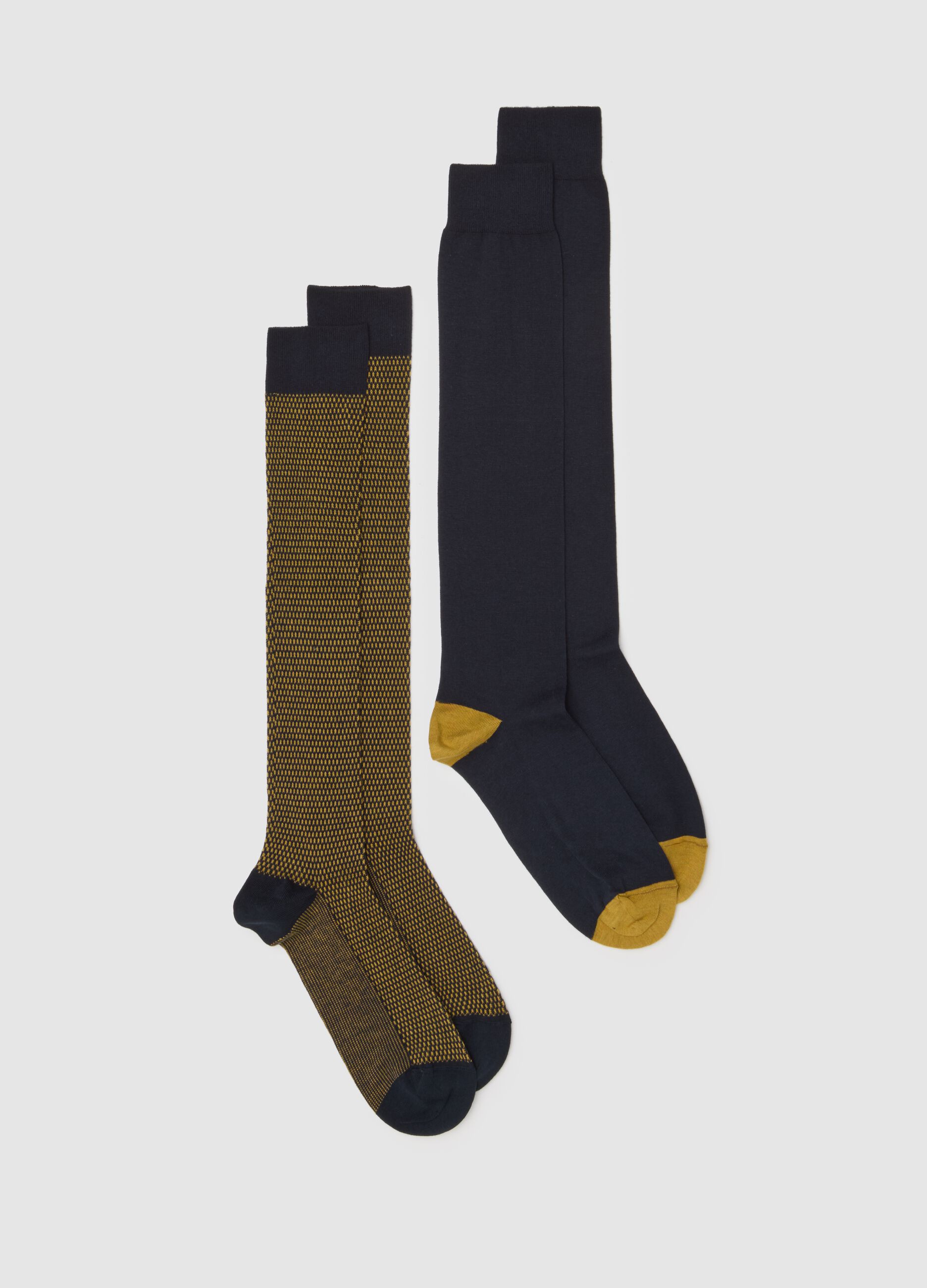 Multicolour Cotton Long Socks Twin Pack