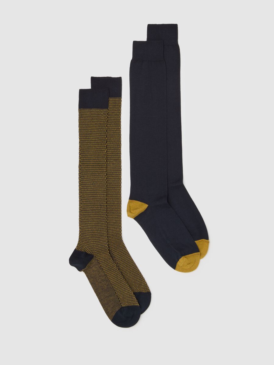 Multicolour Cotton Long Socks Twin Pack_0