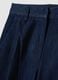 Wide-leg blue denim pure cotton trousers_5