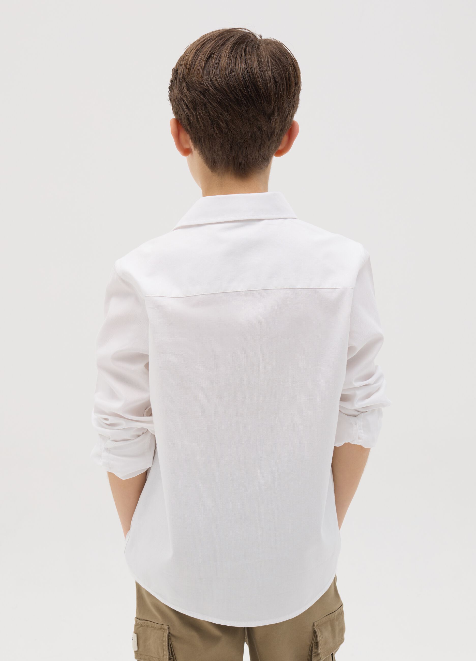 Camicia in cotone tinta unita