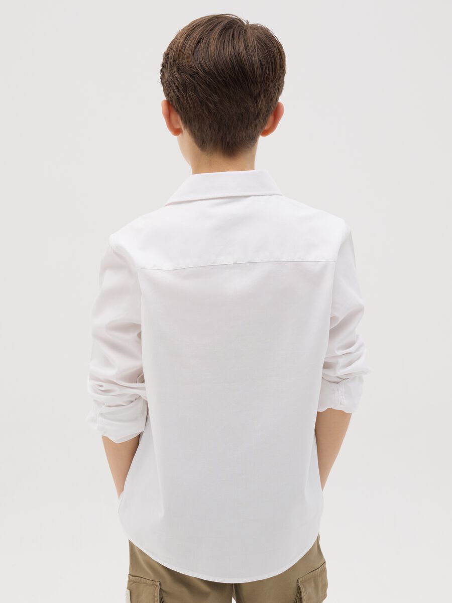 Camicia in cotone tinta unita_2