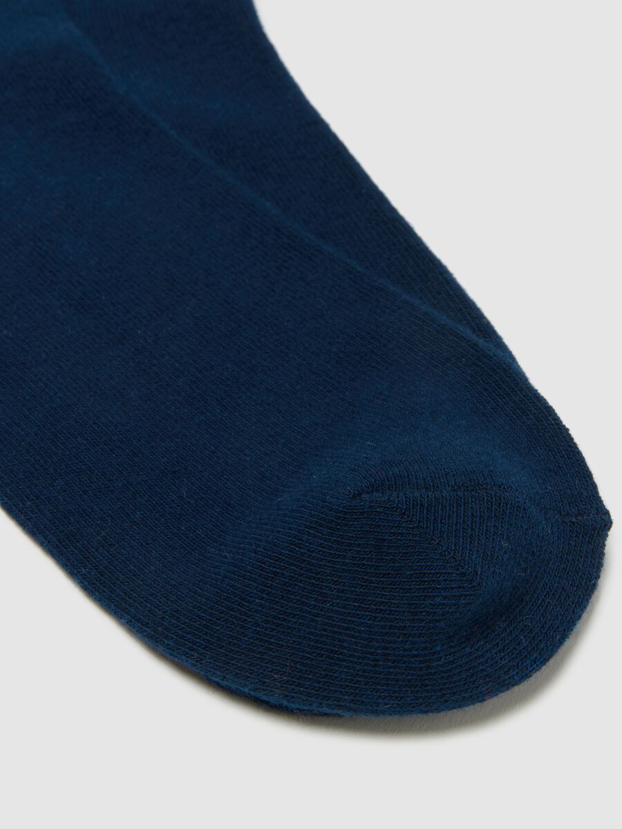Blue stretch cotton socks with Christmas embroidery_1