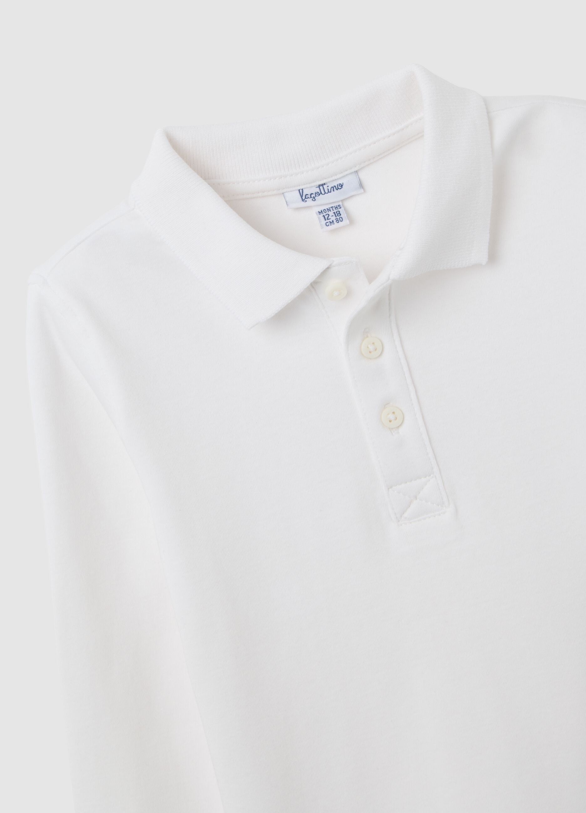 Children's white regular fit pure cotton polo