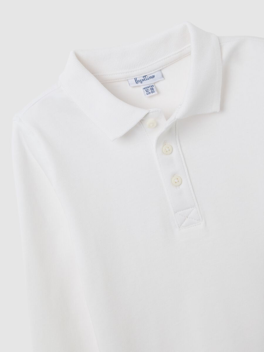 Children's white regular fit pure cotton polo_3