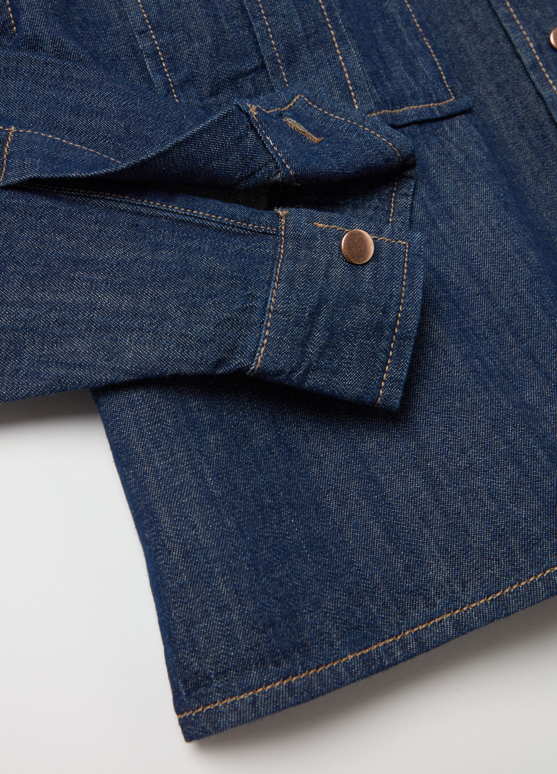 Utility shacket in denim