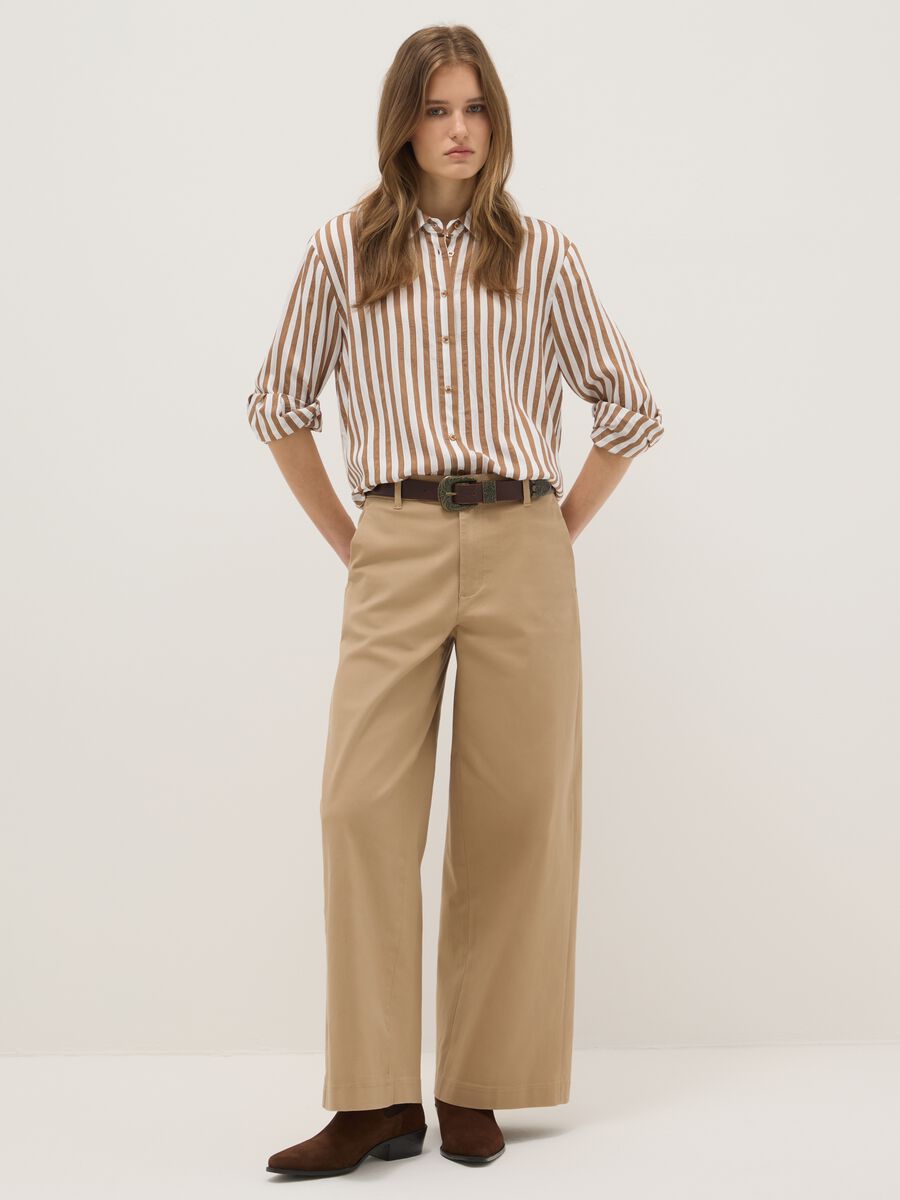 Multi-colour striped regular fit shirt with classic collar and buttons_1