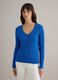 Blue pure cotton regular fit pullover with cable knit_2