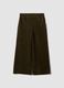 Green wide-leg ribbed trousers in stretch viscose blend, regular fit_0