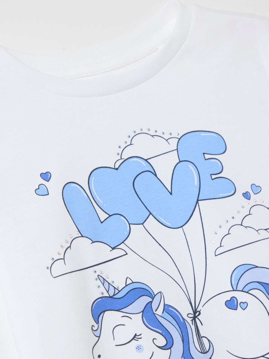 Cotton T-shirt with print and long sleeves_2