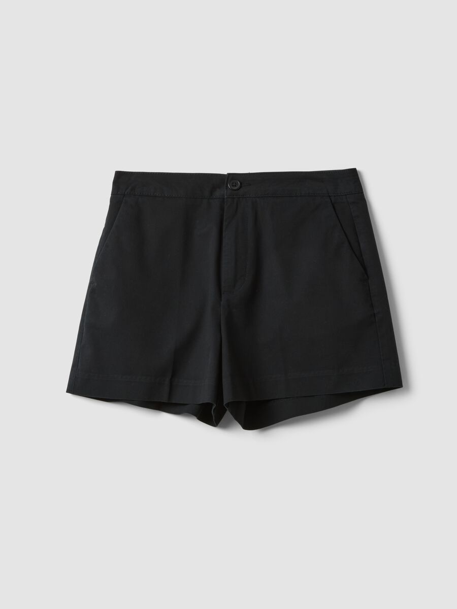 Shorts neri in puro cotone regular fit_0