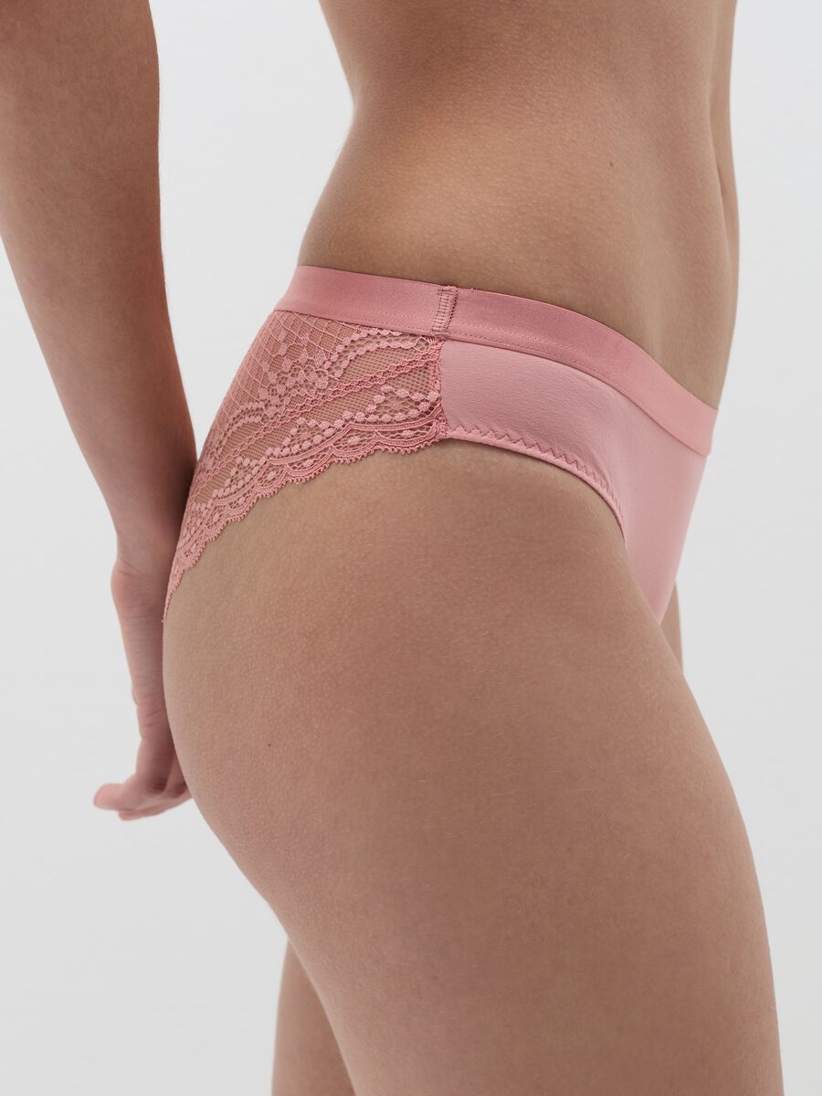 Microfibre Brazilian-cut briefs with lace back_2