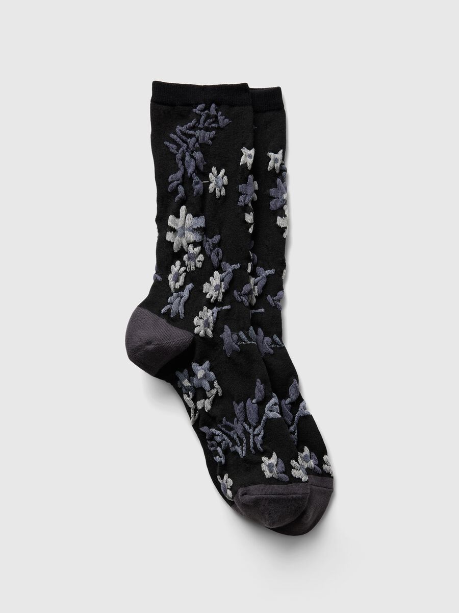 Short socks with floral embroidery_0