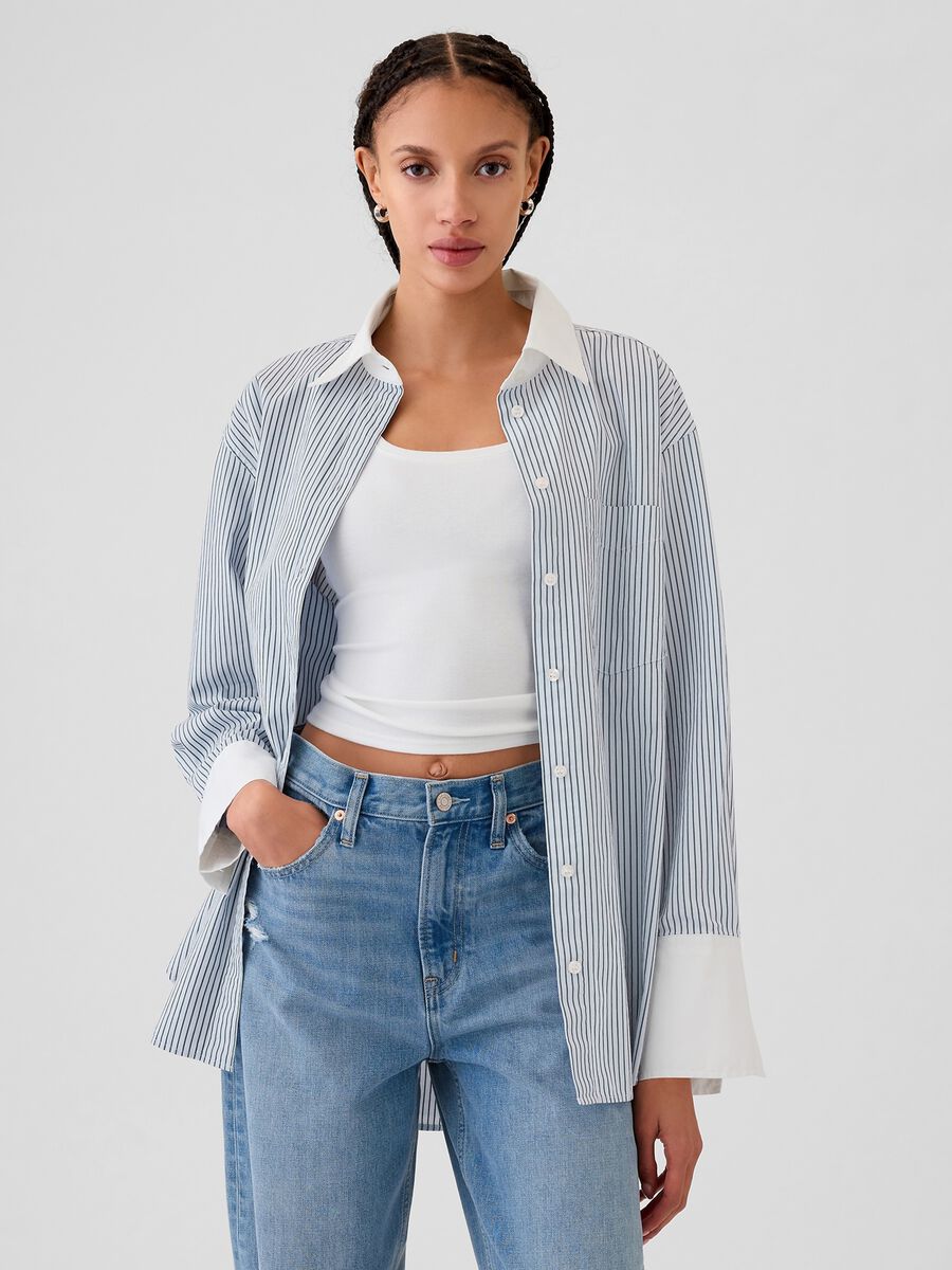 Camicia oversize a righe_0