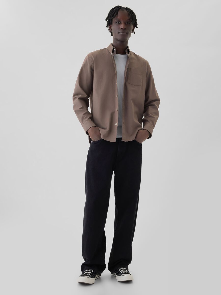Camicia regular fit in cotone oxford_1