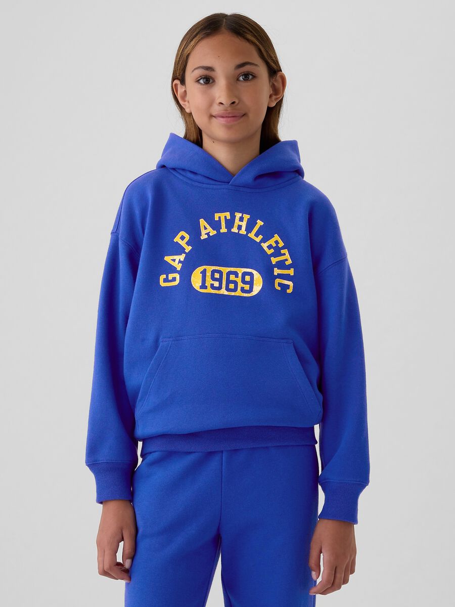 Felpa con cappuccio stampa logo Athletics_0