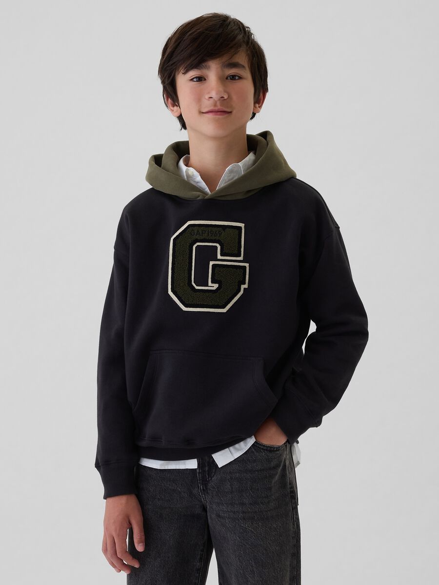 Felpa con cappuccio e patch logo_3