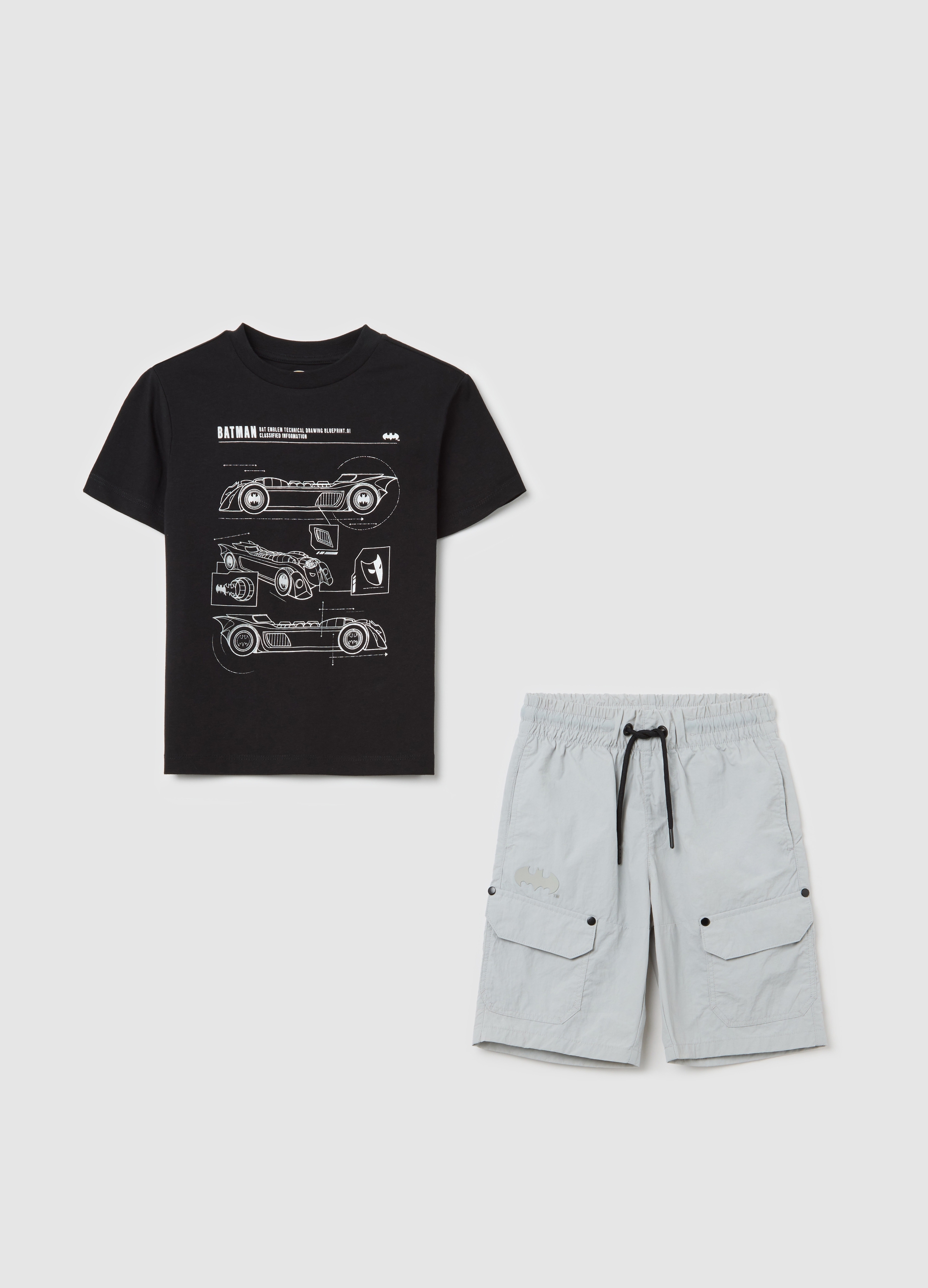 OVS, Completo Jogging Nero E Bianco In Cotone, Bambino, Multicolor, Taglia: 3-4