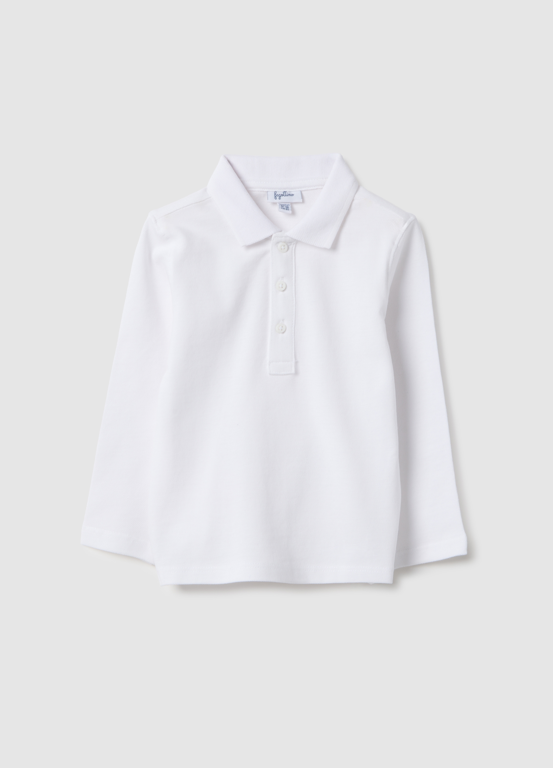 FAGOTTINO, Polo Blanco De Algodón Puro Para Niño, Ajuste Regular, Niño, Blanco, Talla: 24-30