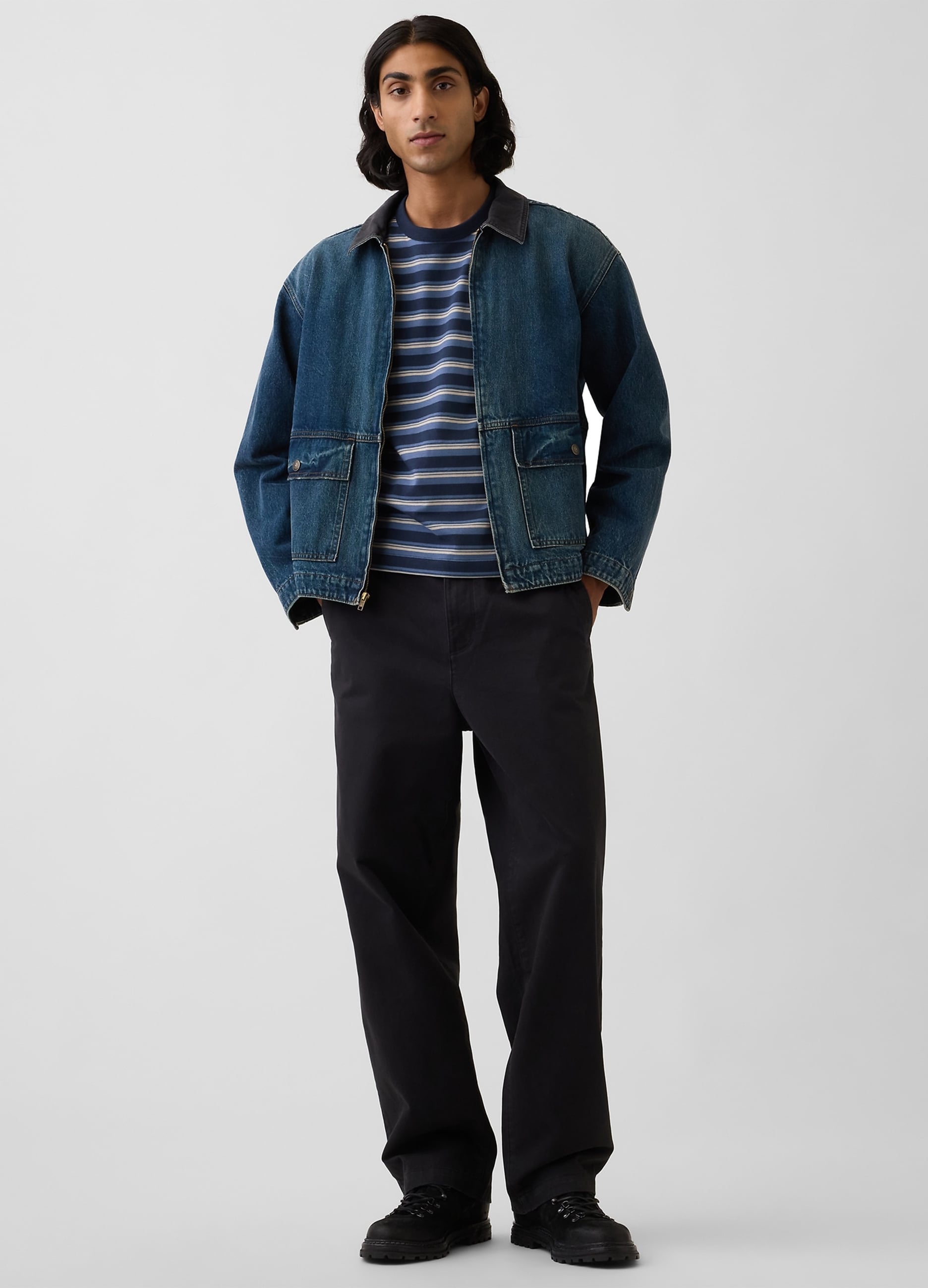 GAP, Pantaloni Neri In Puro Cotone, Uomo, Nero, Taglia: 38 x 32