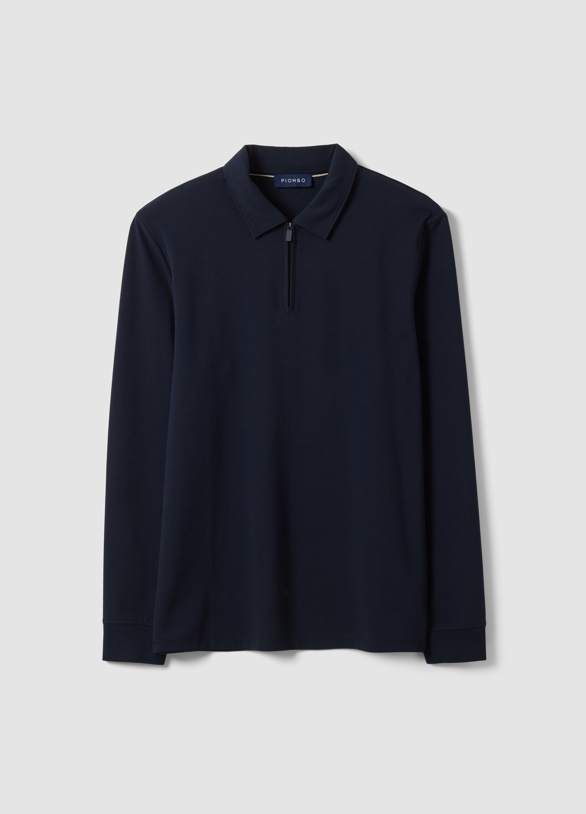 Piombo Tech, Polo Blu In Misto Cotone Piquet Elasticizzato Easy Dry Regular Fit, Uomo, Blu, Taglia: M