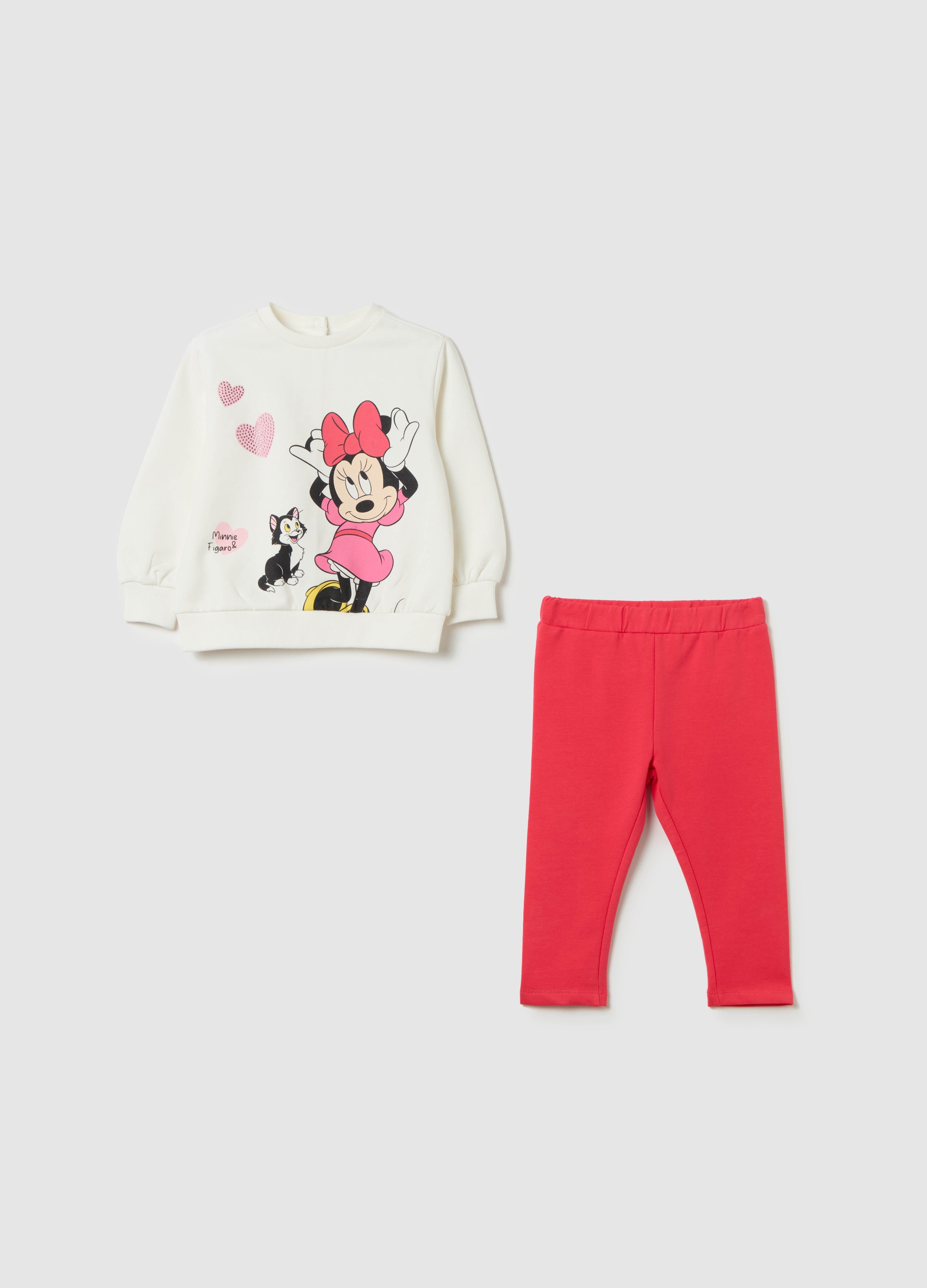 FAGOTTINO, Jogging Set Con Stampa Minnie E Figaro, Bambina, Multicolor, Taglia: 12-18
