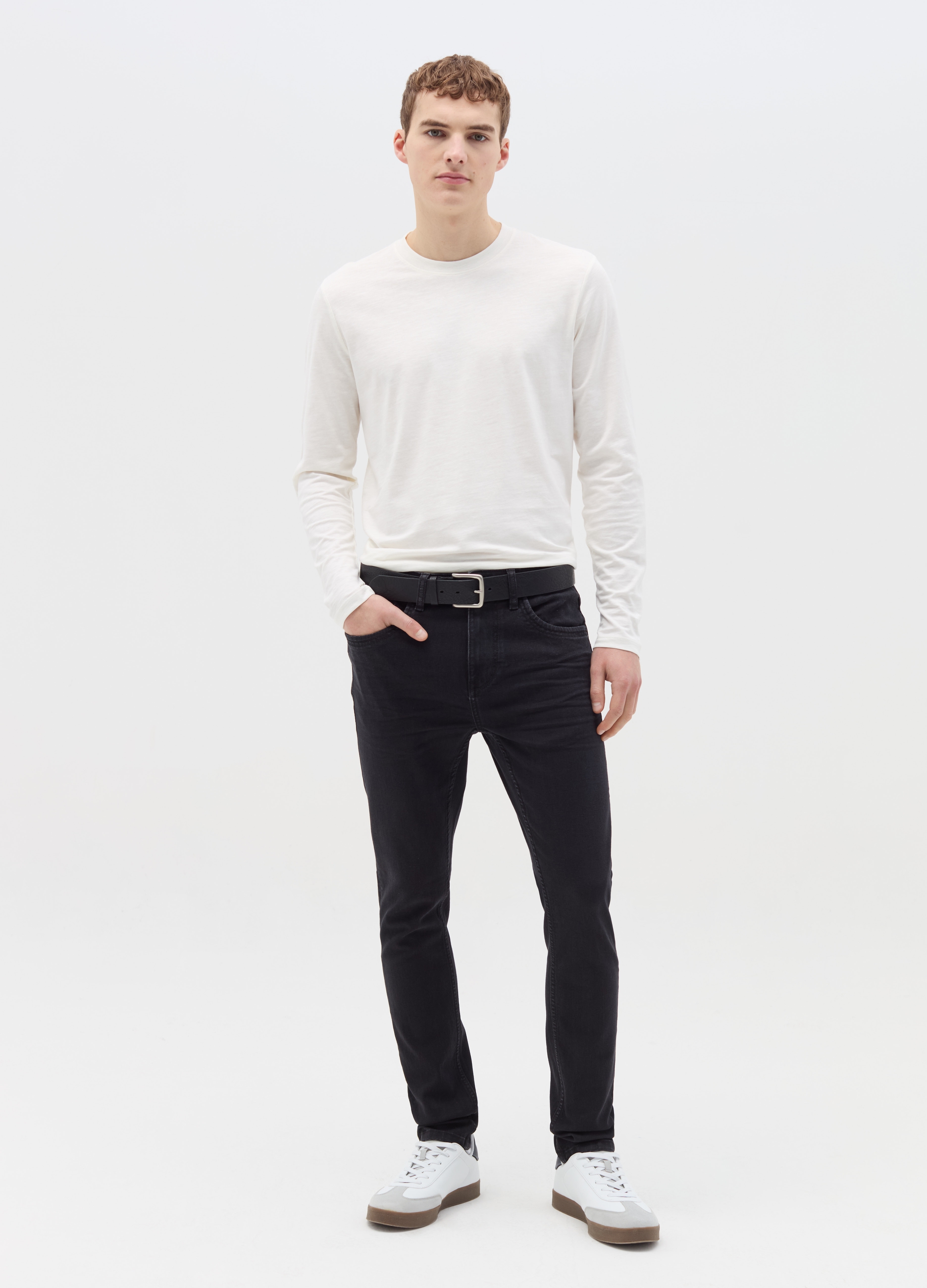 OVS , Jeans Super Skinny Fit Con Scoloriture, Uomo, Nero, Taglia: 44