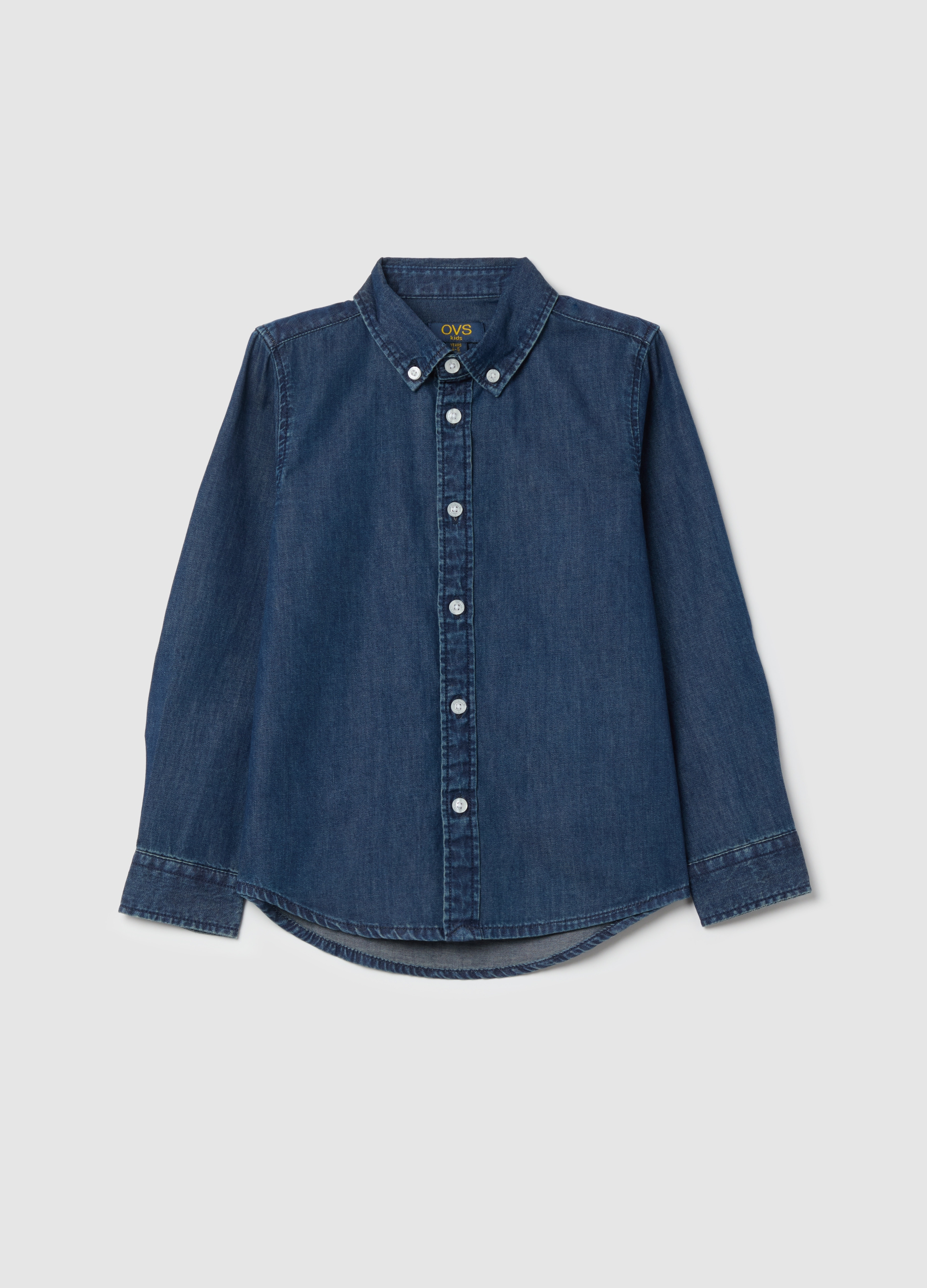 OVS, Camicia Button-down In Denim, Bambino, Denim, Taglia: 9-10