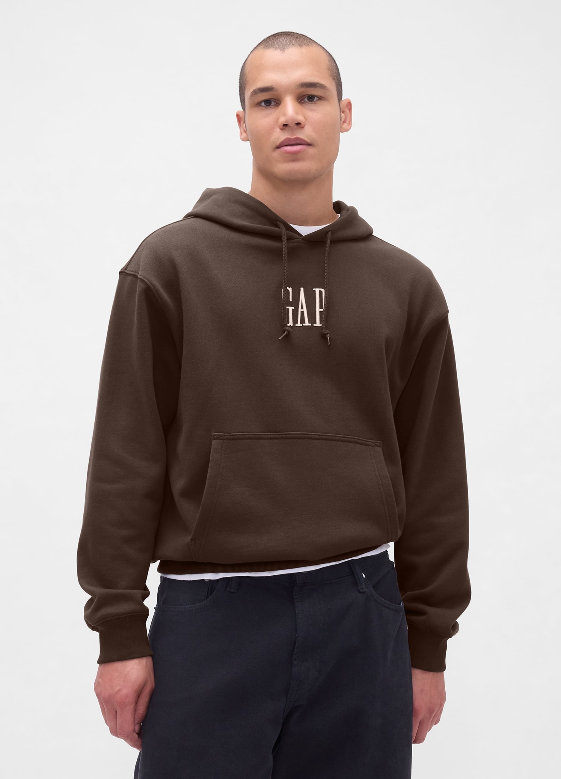 GAP, Felpa Con Cappuccio E Logo Gap, Uomo, Marrone, Taglia: S