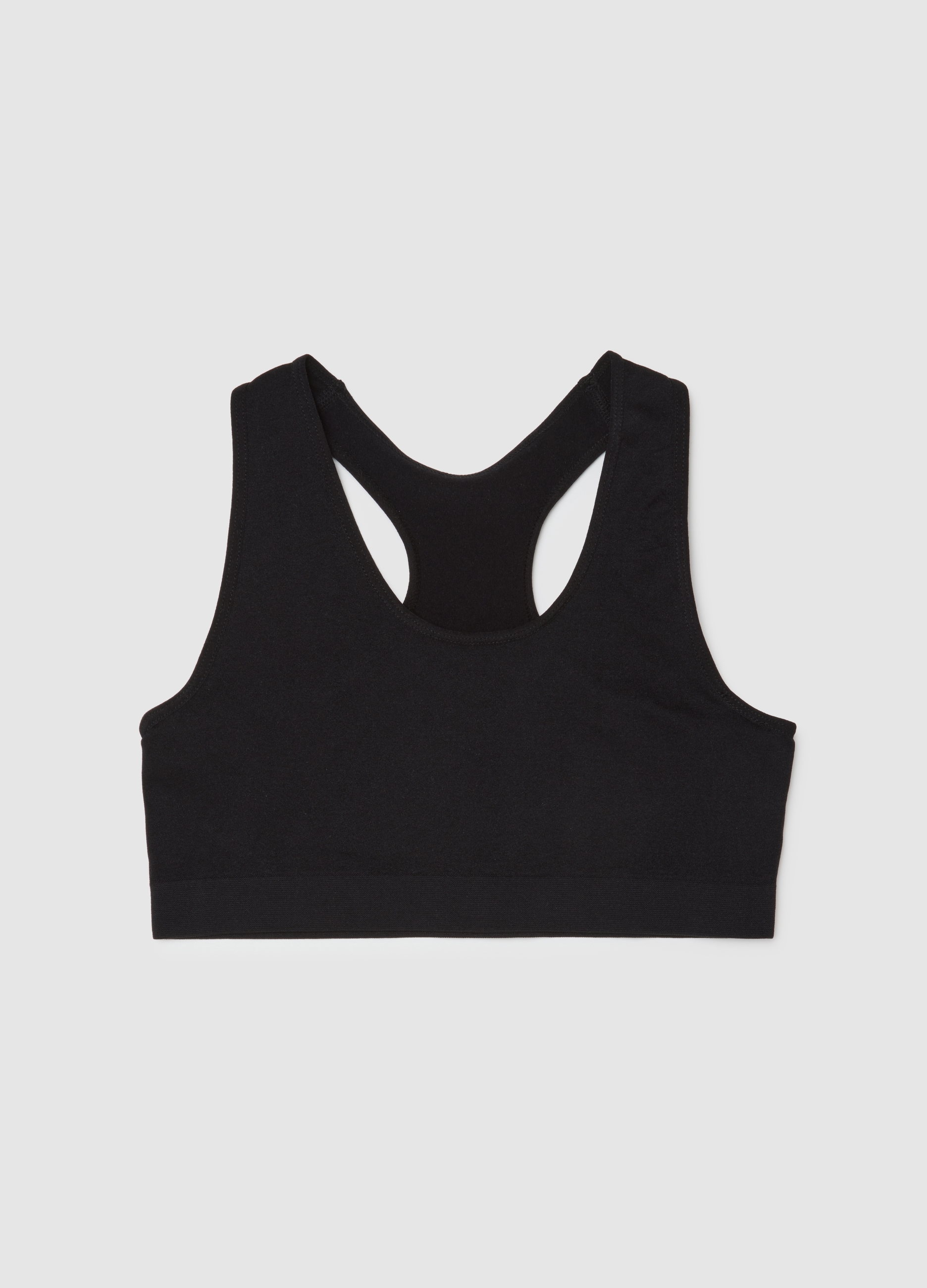 Top Deportivo Para Niña En Mezcla Negra Elástica, Niña, Gunmetal, Talla: 10/12