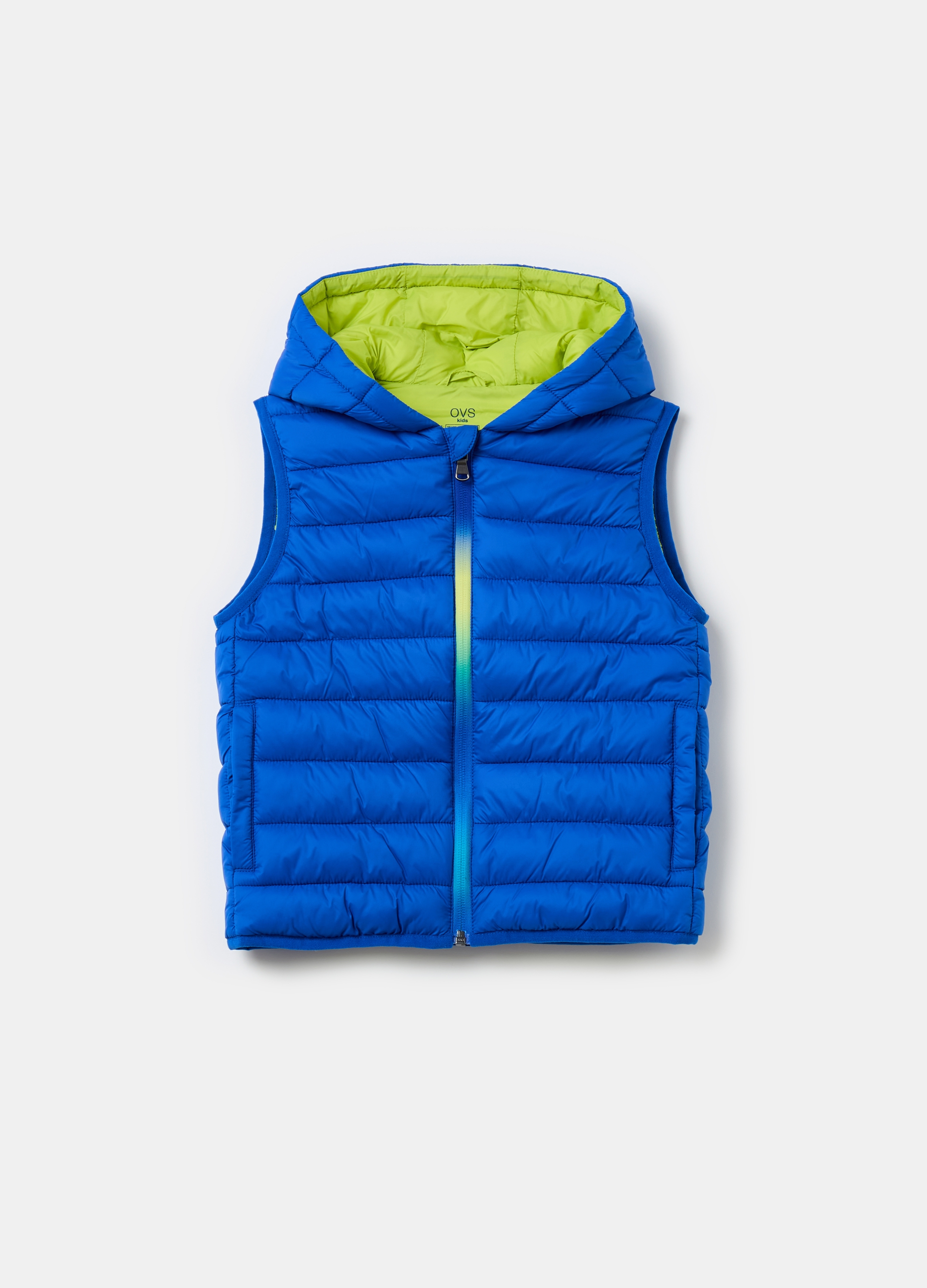 OVS, Gilet Full-zip Trapuntato, Bambino, Blu, Taglia: 8-9