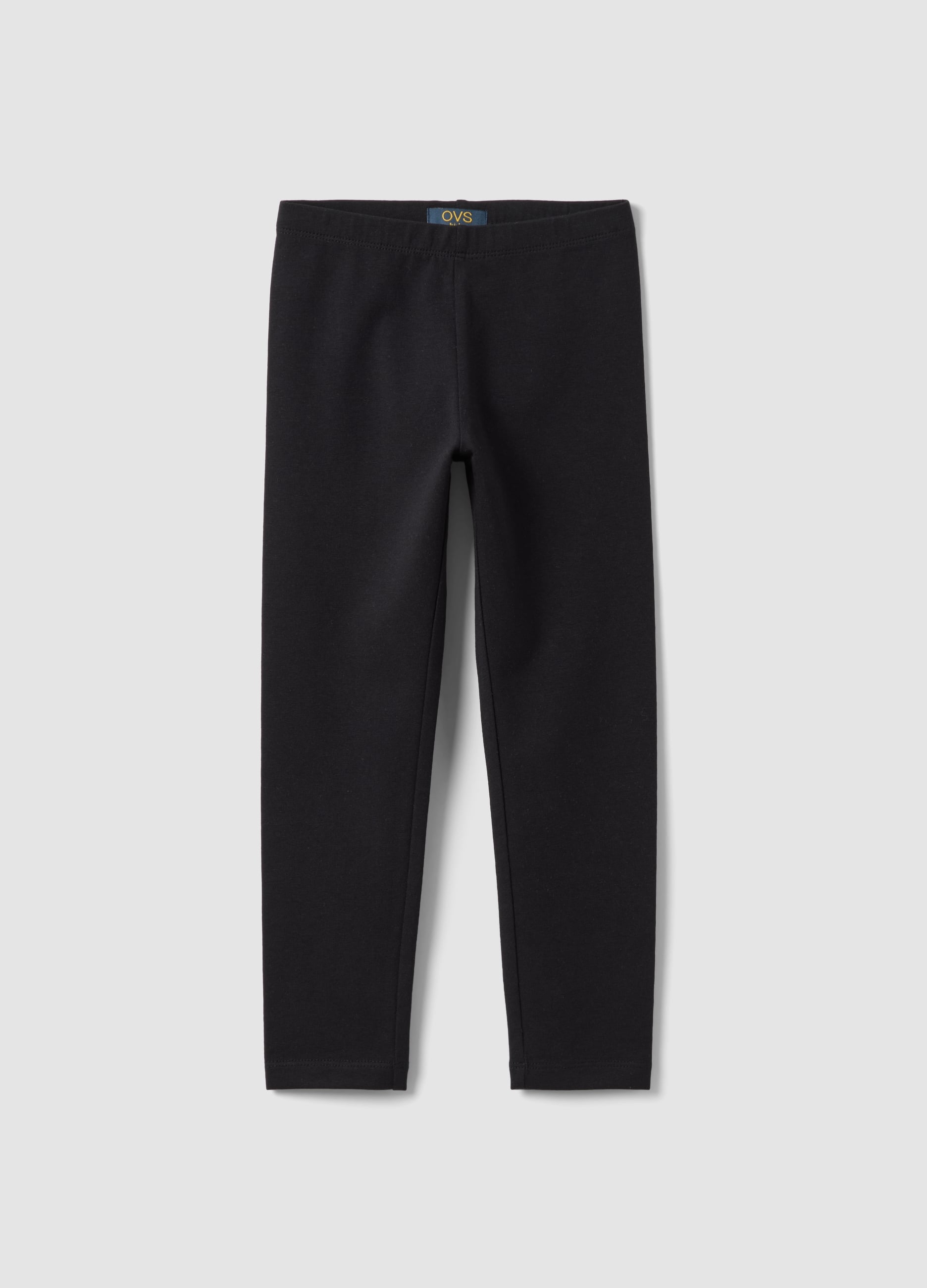 OVS KIDS, Leggings Skinny Neri In Cotone Organico Elasticizzato Per Bambina, Nero, Taglia: 7-8