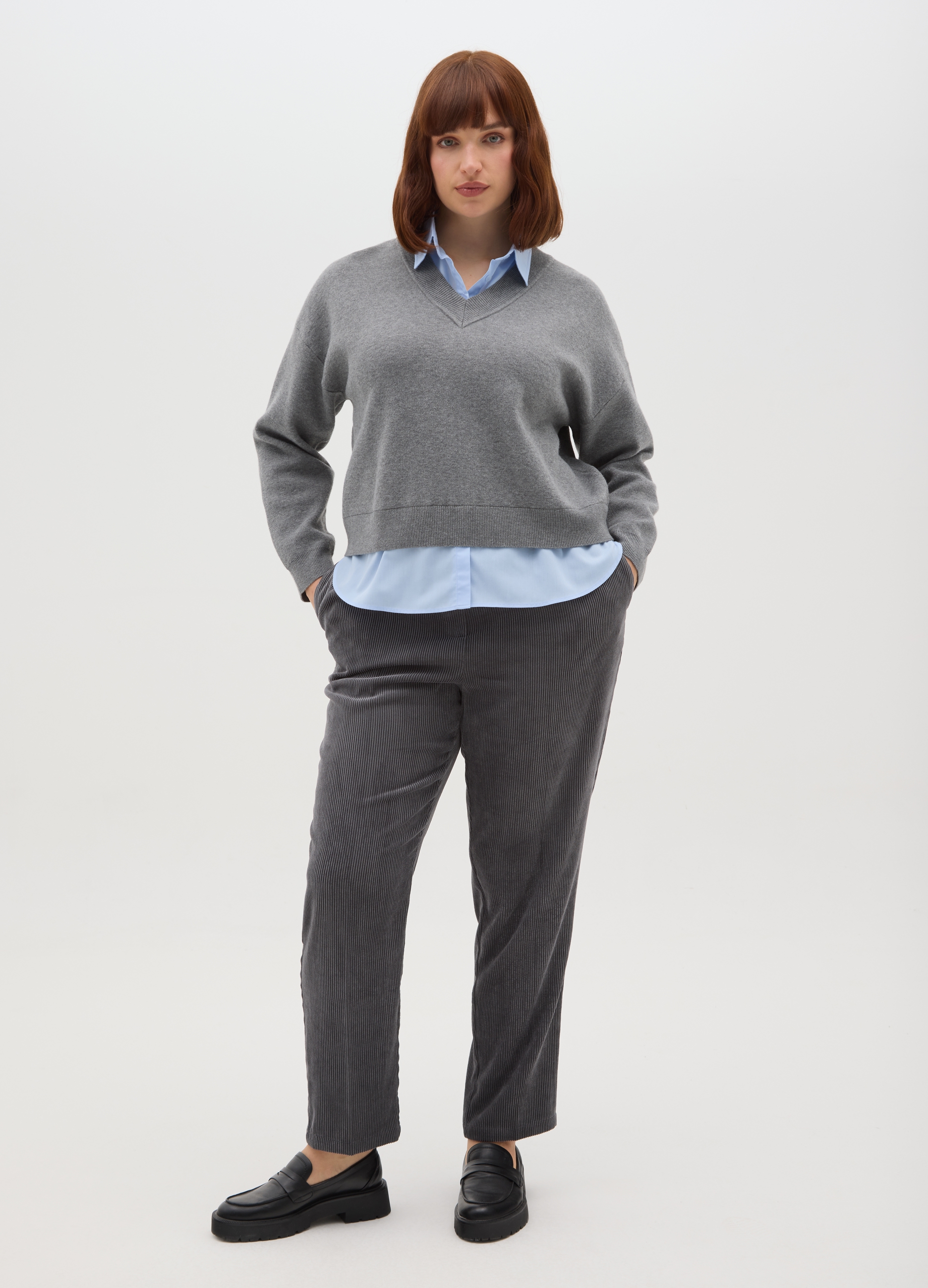 MYA, Pantaloni Grigi Wide Leg, Donna, Grigio, Taglia: XL