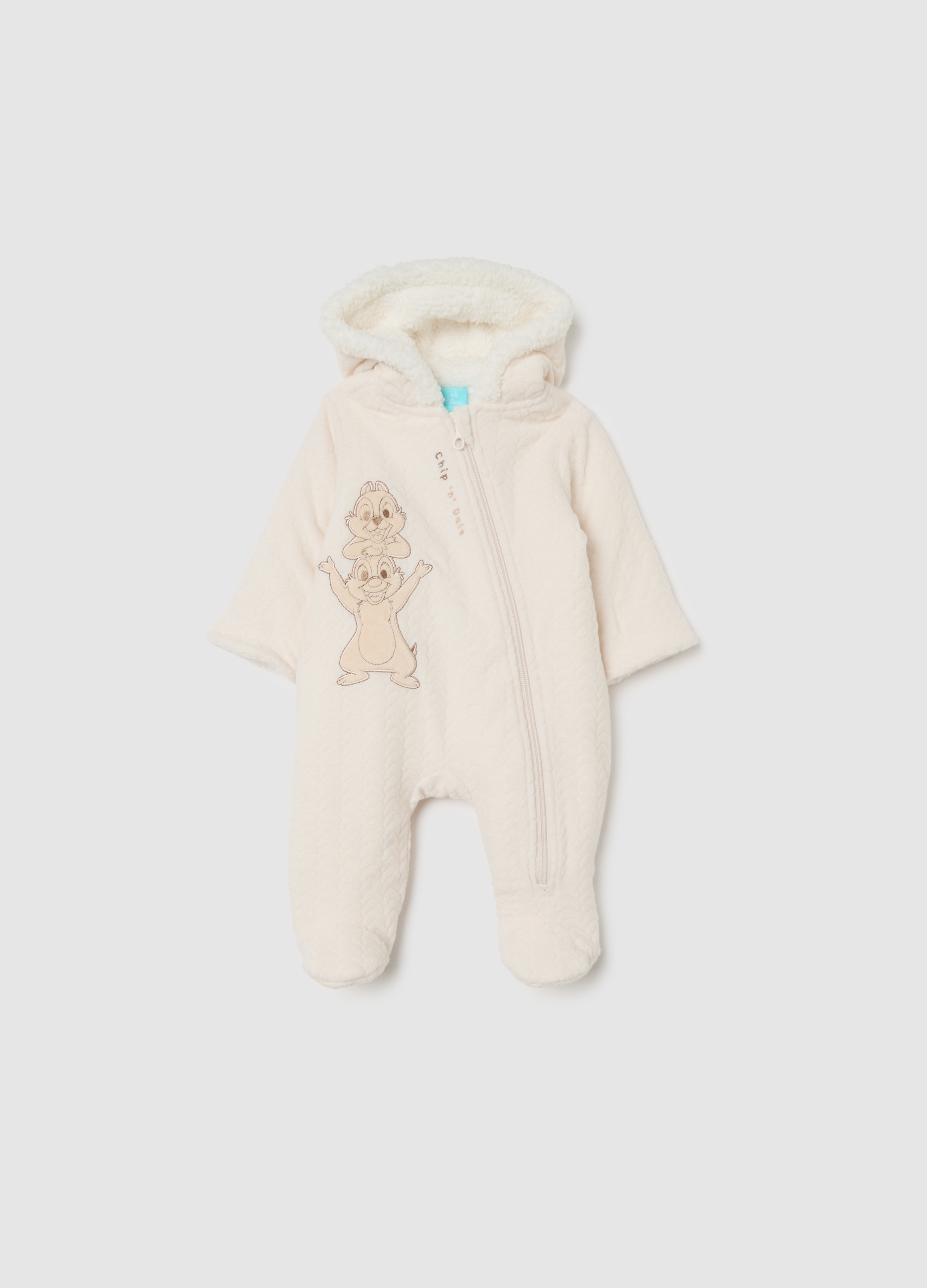 FAGOTTINO, Tutina Da Neonato Beige Con Cappuccio E Zip, Unisex, Beige, Taglia: 1-3