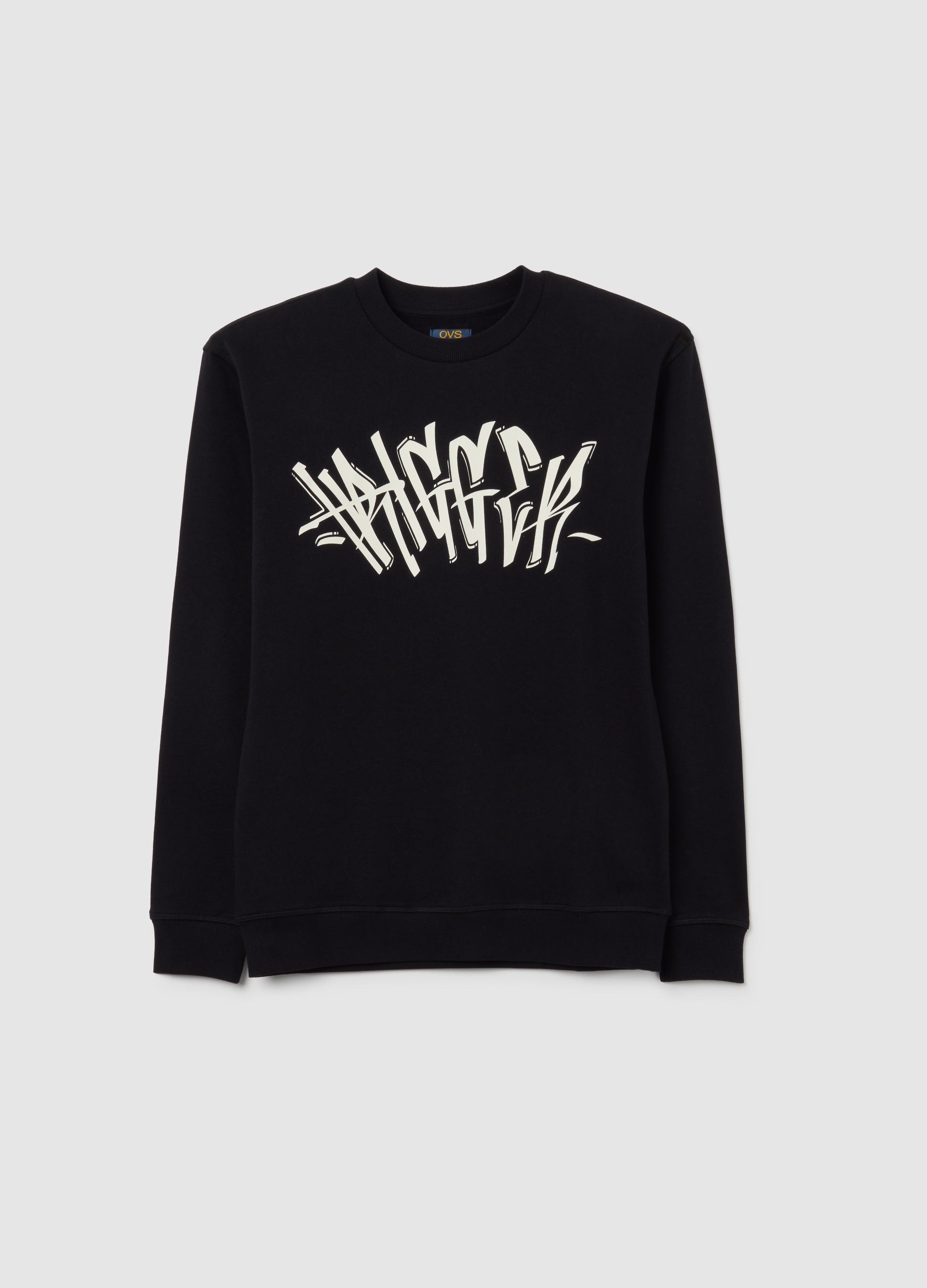 OVS KIDS, Sudadera Negra Para Niños De 10 A 15 Años, Niño, Negro/Blanco, Talla: 13-14