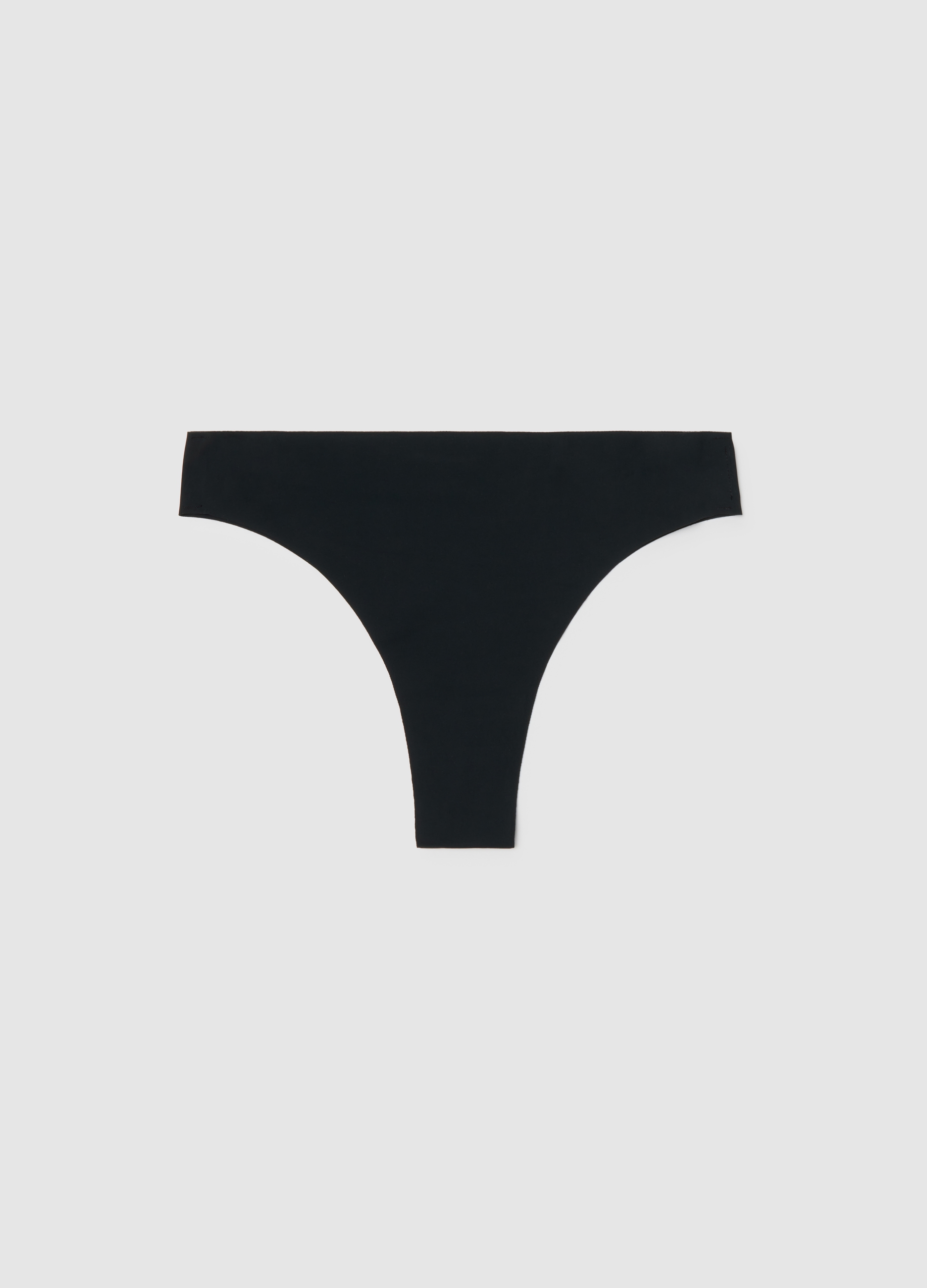 Slip Brasiliano In Tessuto Elasticizzato Nero, Mujer, Gunmetal, Talla: 1