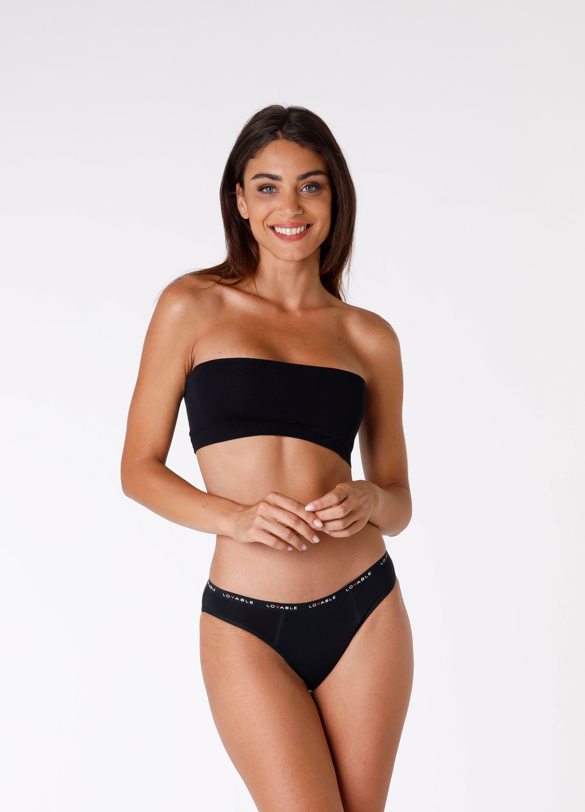 LOVABLE, Slip In Cotone Elasticizzato Nero Lovable, Donna, Nero, Taglia: XS