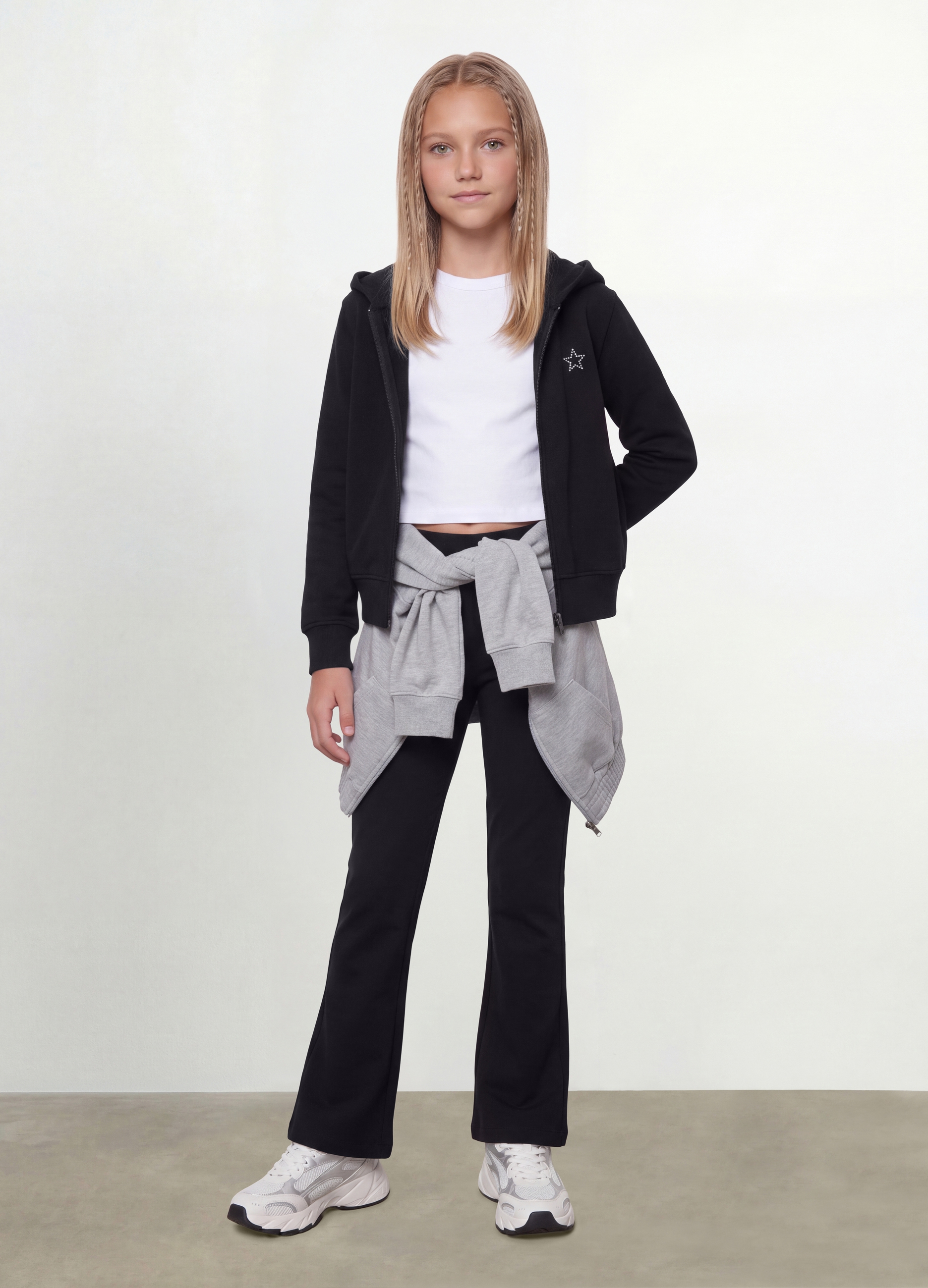 OVS KIDS, Pantaloni Neri In Cotone Organico Elasticizzato Slim Fit Per Ragazza, Bambina, Nero, Taglia: 11-12