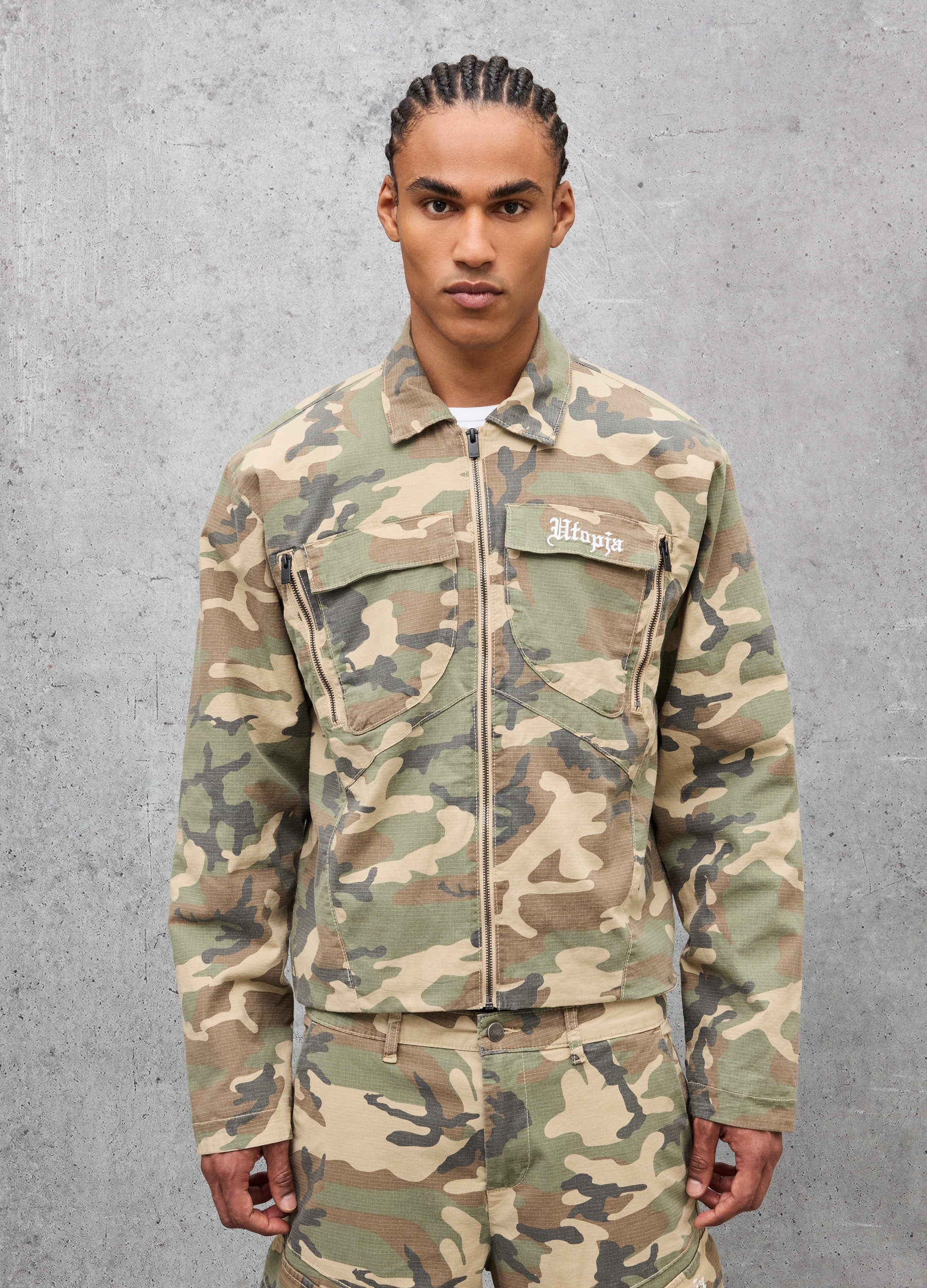 UTOPJA, Chaqueta De Trabajo Camo, Hombre, Camuflaje, Talla: XL