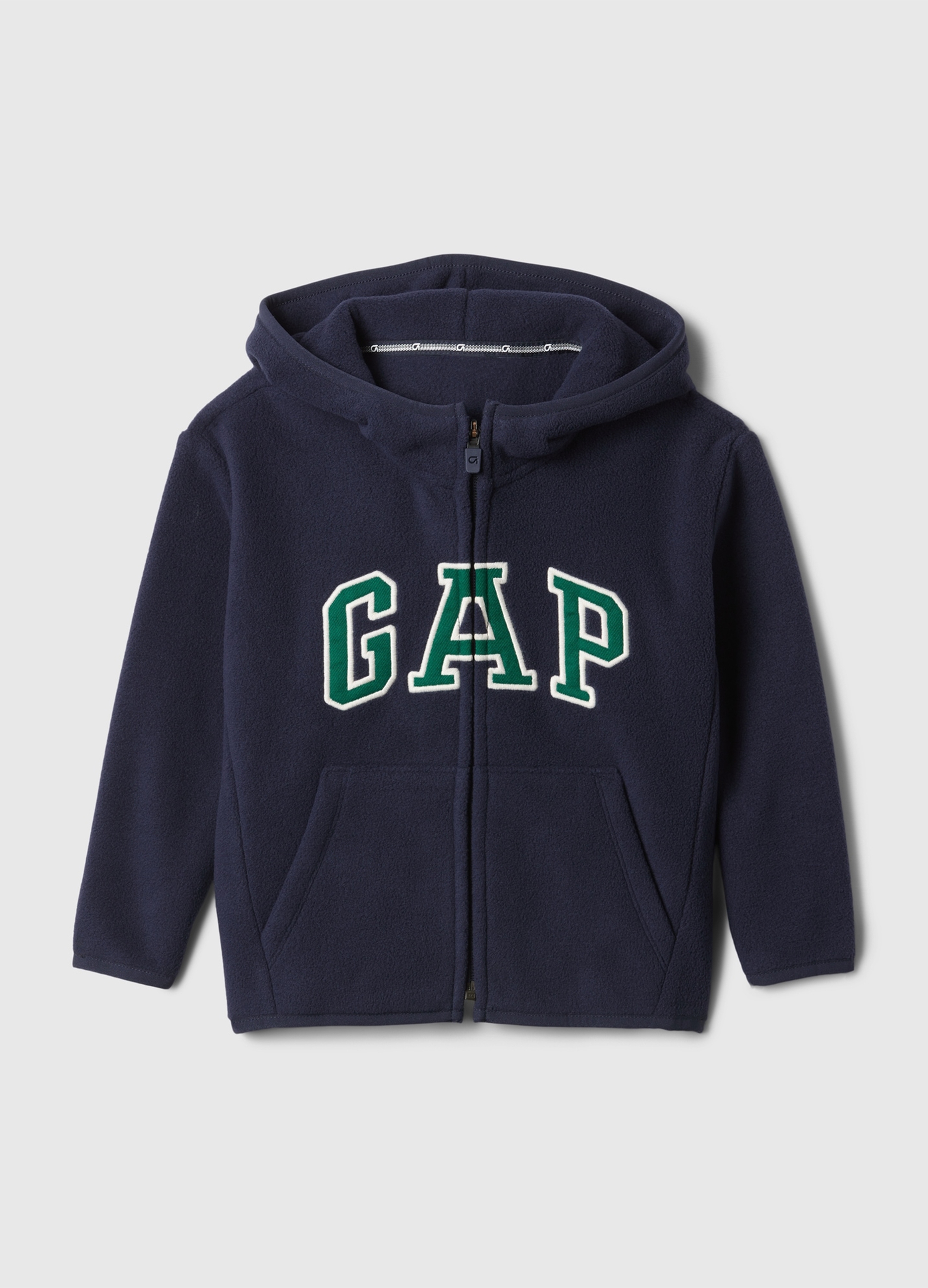 GAP KIDS, Full-zip In Pile Con Cappuccio E Ricamo Logo, Unisex, Blu, Taglia: 18-24M/79-84