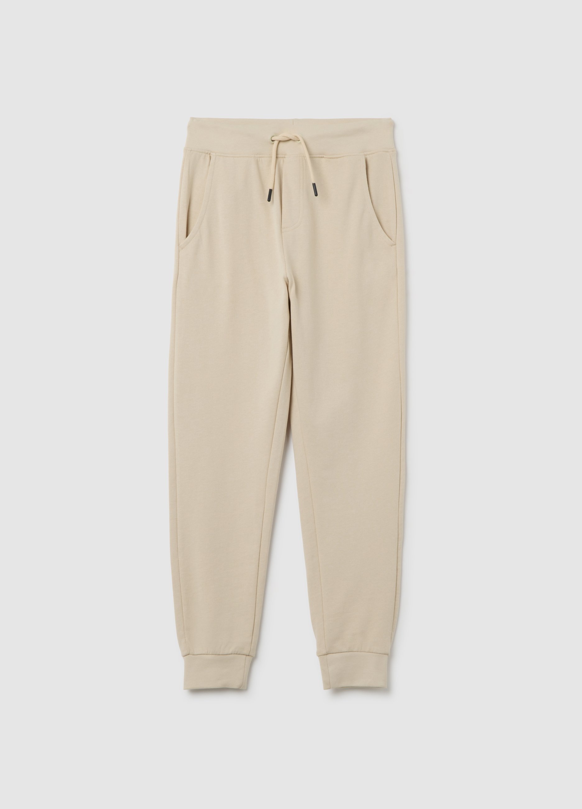 Pantaloni Da Ragazzo In Misto Cotone Beige Over Fit, Niño, Beige Claro, Talla: 10-11