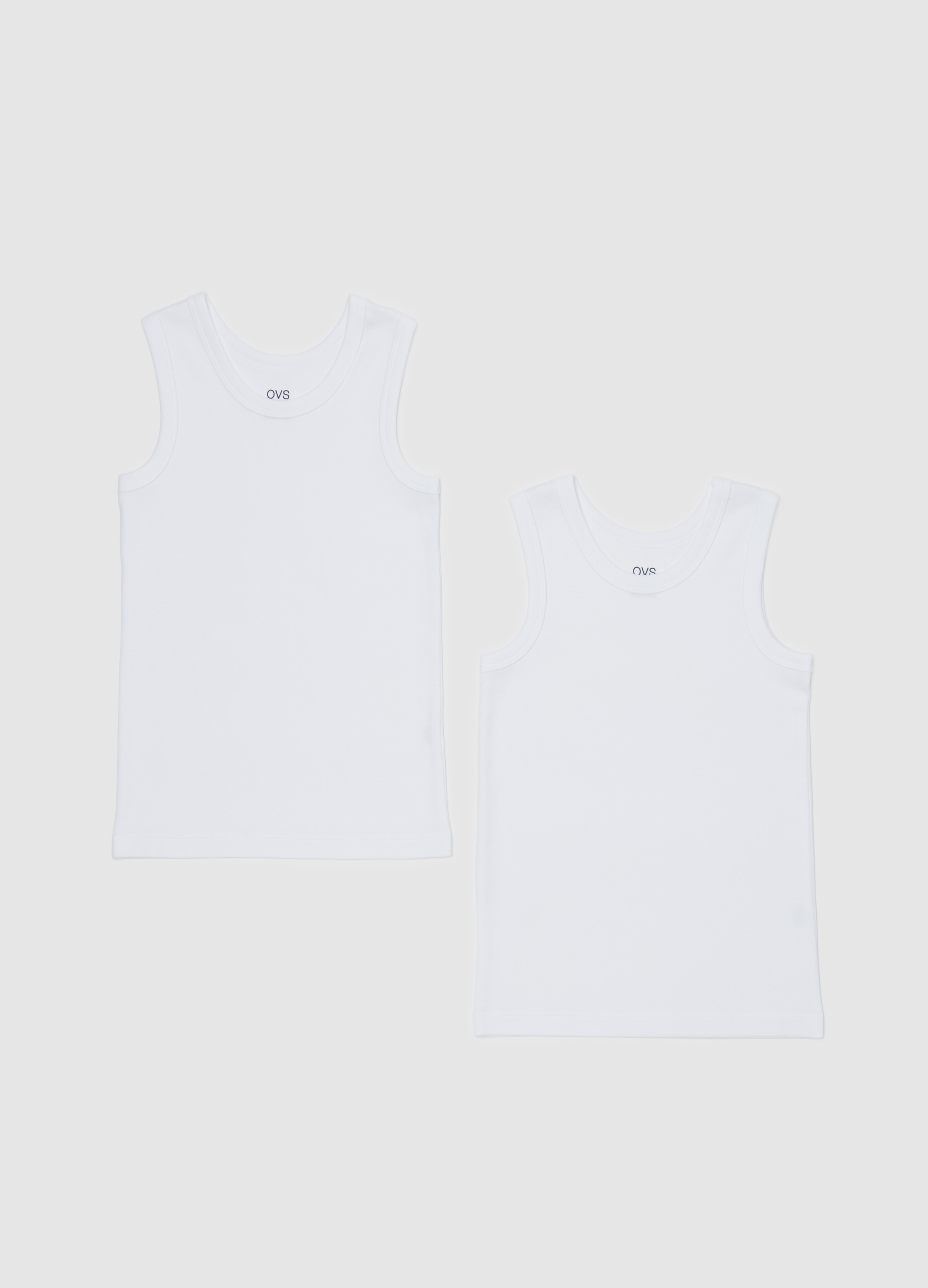 OVS KIDS, Pack Dos Camisetas De Tirantes De Algodón Orgánico, Niño, Blanco óptico, Talla: 7-8