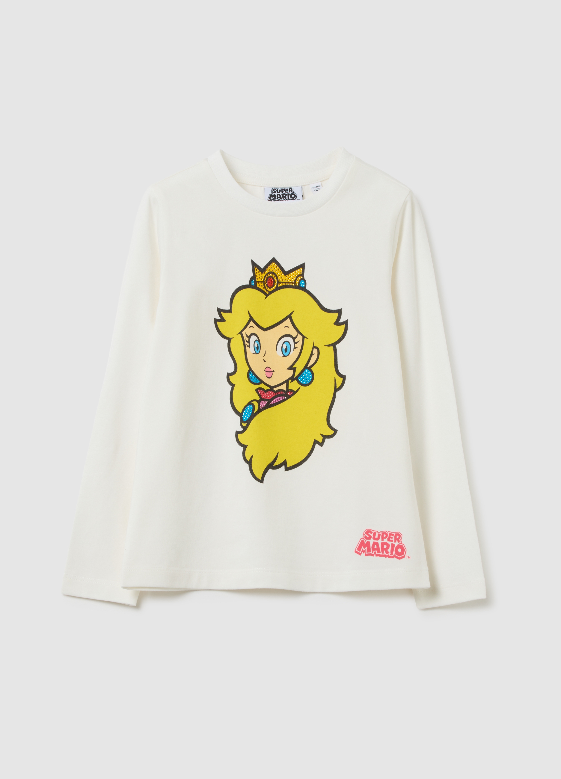 NINTENDO, T-shirt Da Bambina In Cotone Elasticizzato Bianca Regular Fit Con Stampa, Bianco, Taglia: 9-10