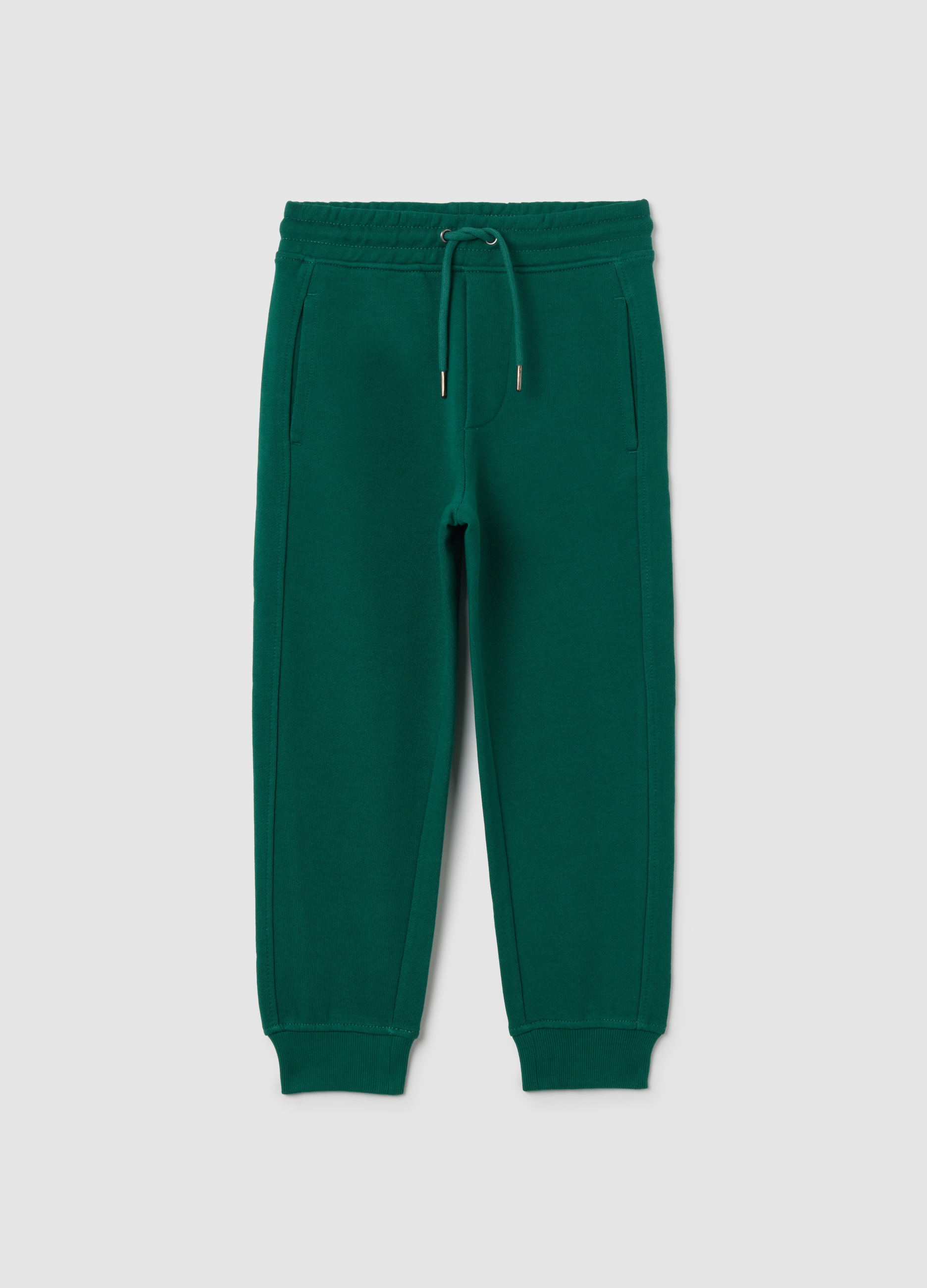 Pantaloni Da Ragazzo In Puro Cotone Verde Regular Fit, Niño, Verde oscuro, Talla: 4