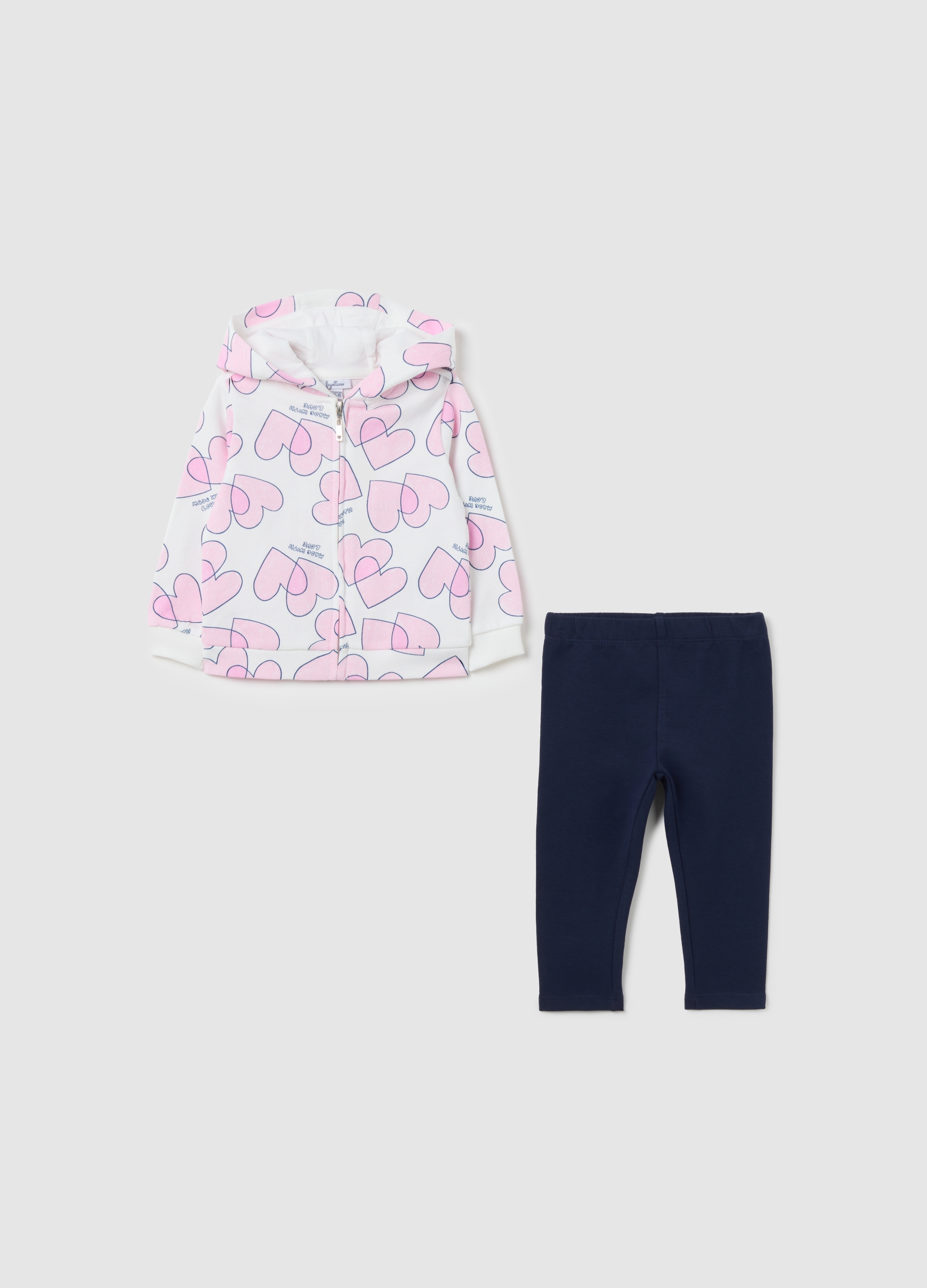 OVS, Mehrfarbiges Regular-fit Mädchen-outfit Aus Reiner Baumwolle, Mädchen, Weiß/Rosa, Größe: 9-12