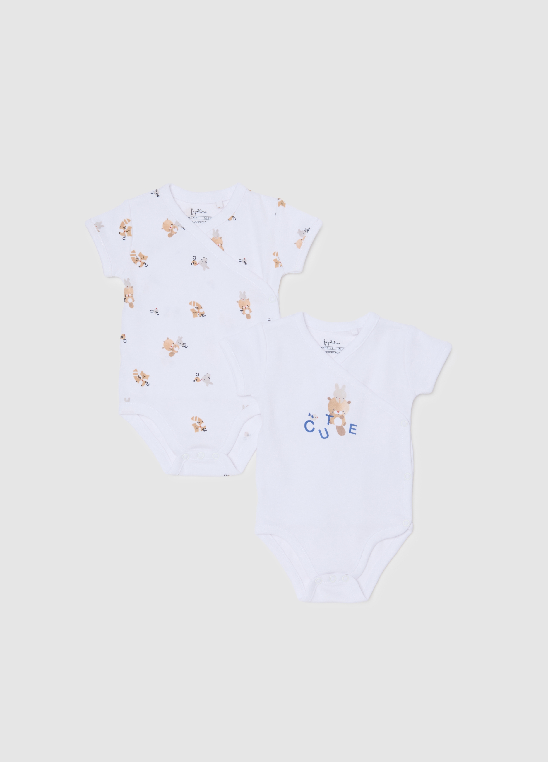 Set Bipack De Body Para Recién Nacida En Algodón Blanco Con Estampado Animal, Bebé Niña, Blanco óptico, Talla: 3-6